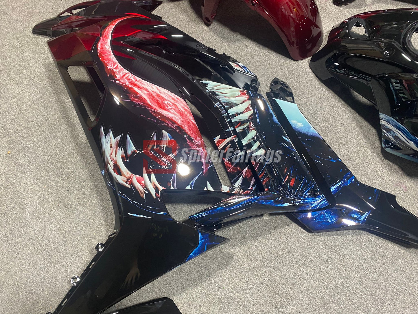 Black Venom Bloodsplatter Fairings for 2025 Kawasaki Ninja 650