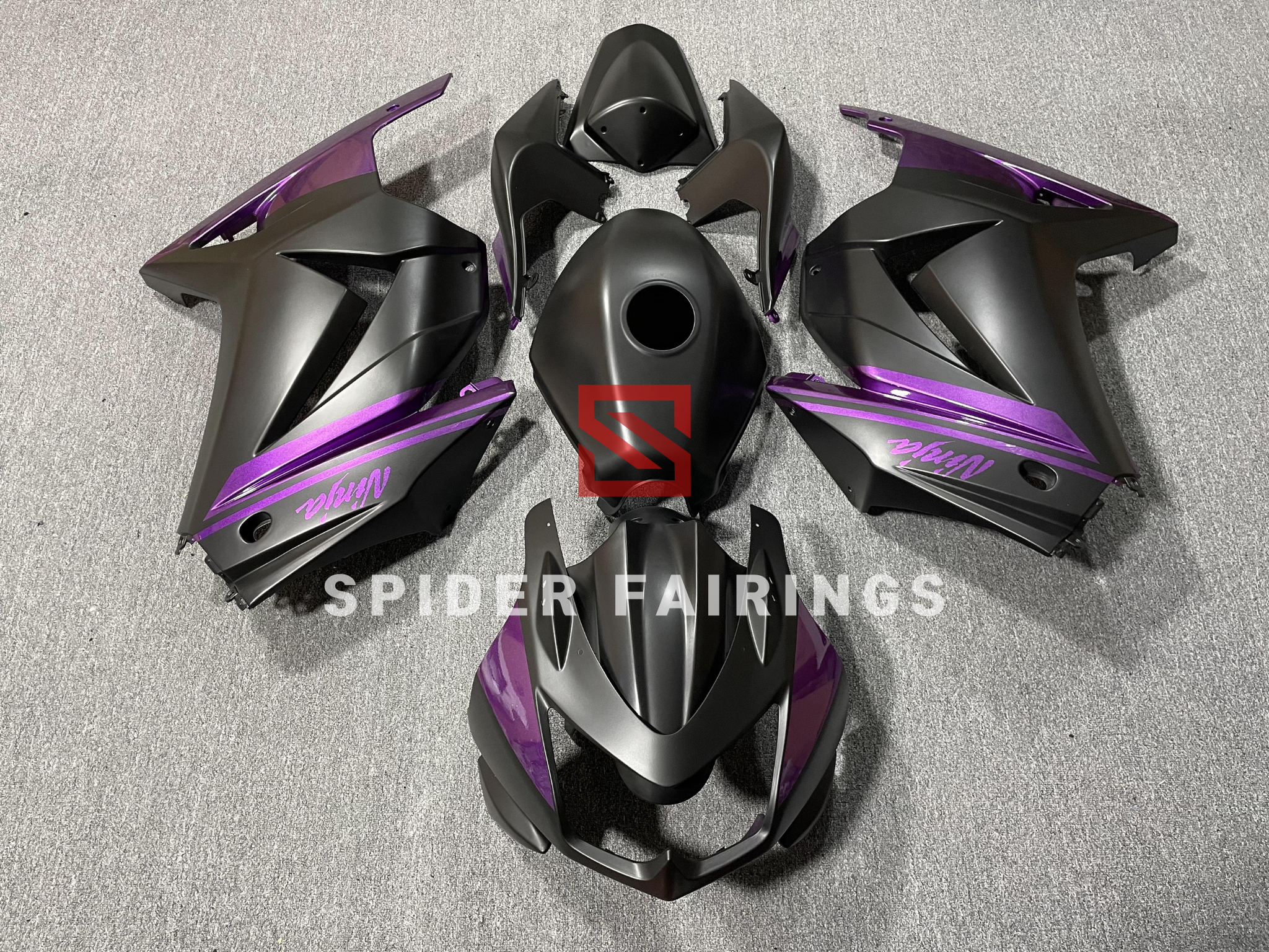 Matte Black and Purple-Kawasaki EX250/Ninja 250R 2008-2012