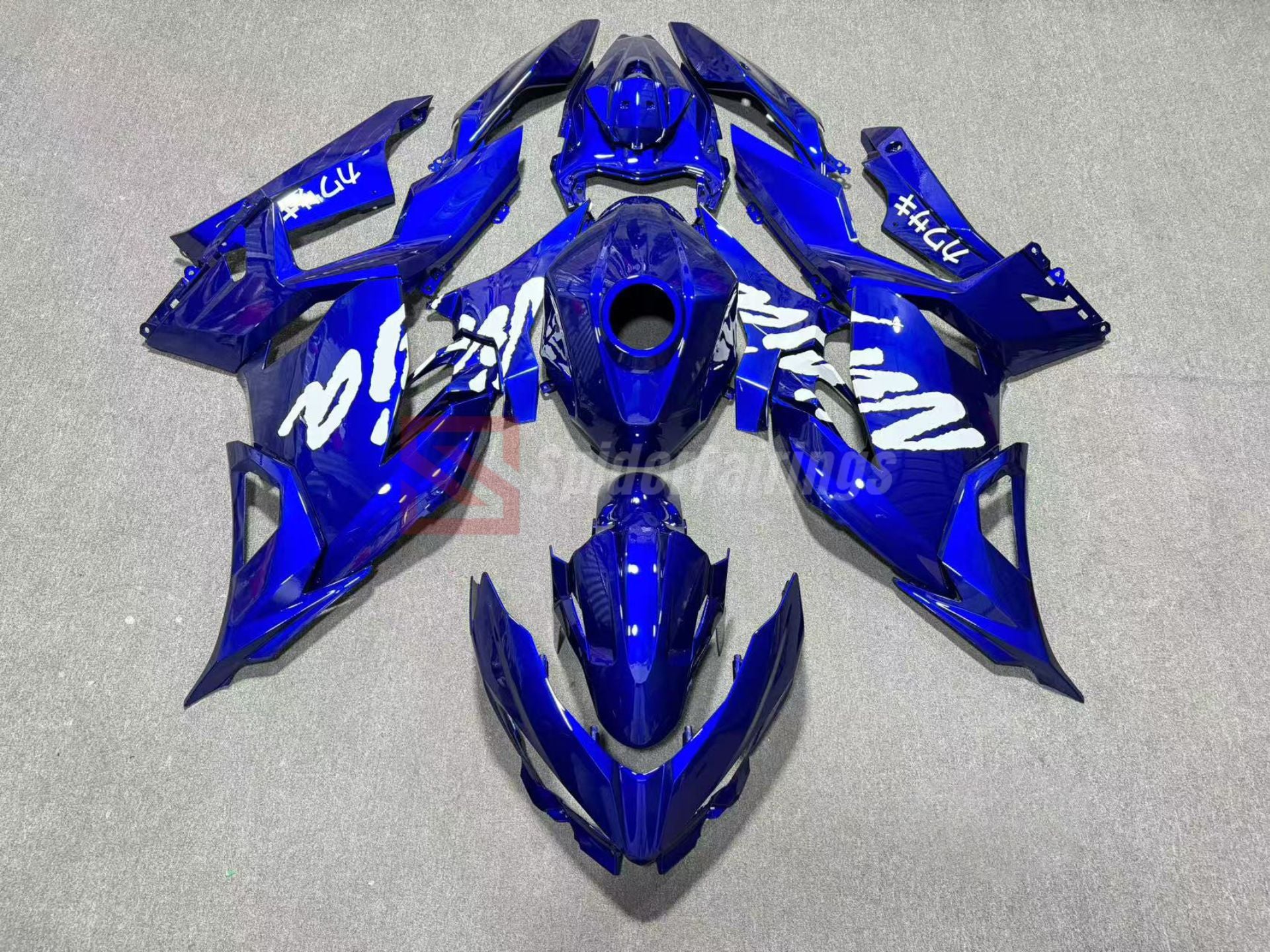 シャリネイビー44XL Gloss Sapphire Blue Kawasaki Ninja 400 2018-2024 – SpiderFairings