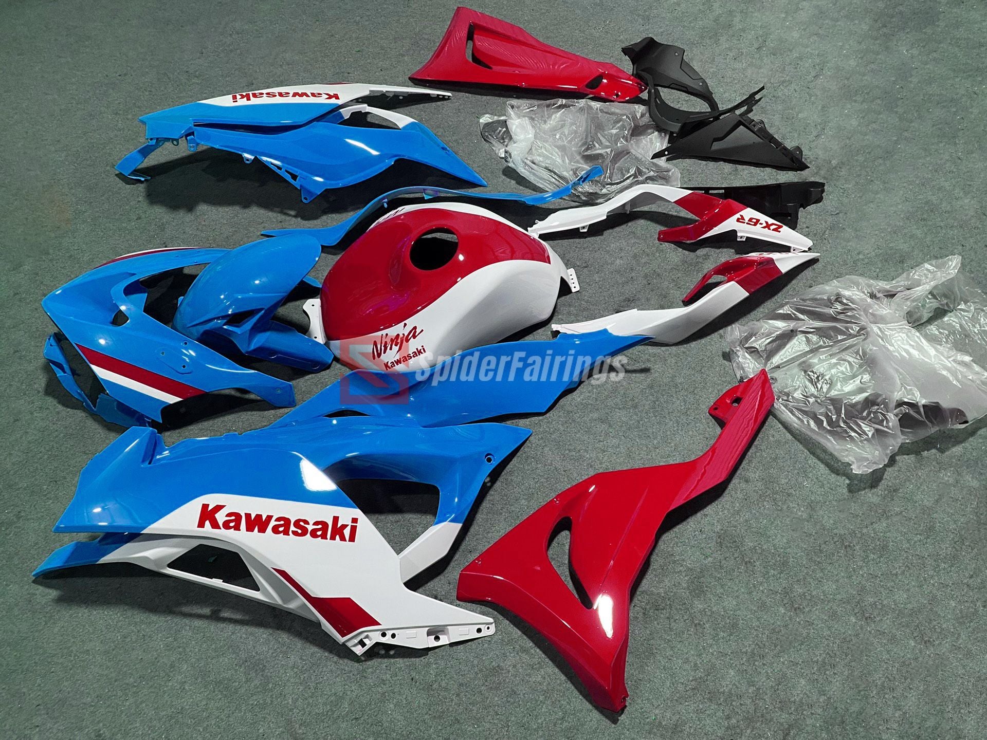 Skyblue and Red-Kawasaki ZX-6R 2024