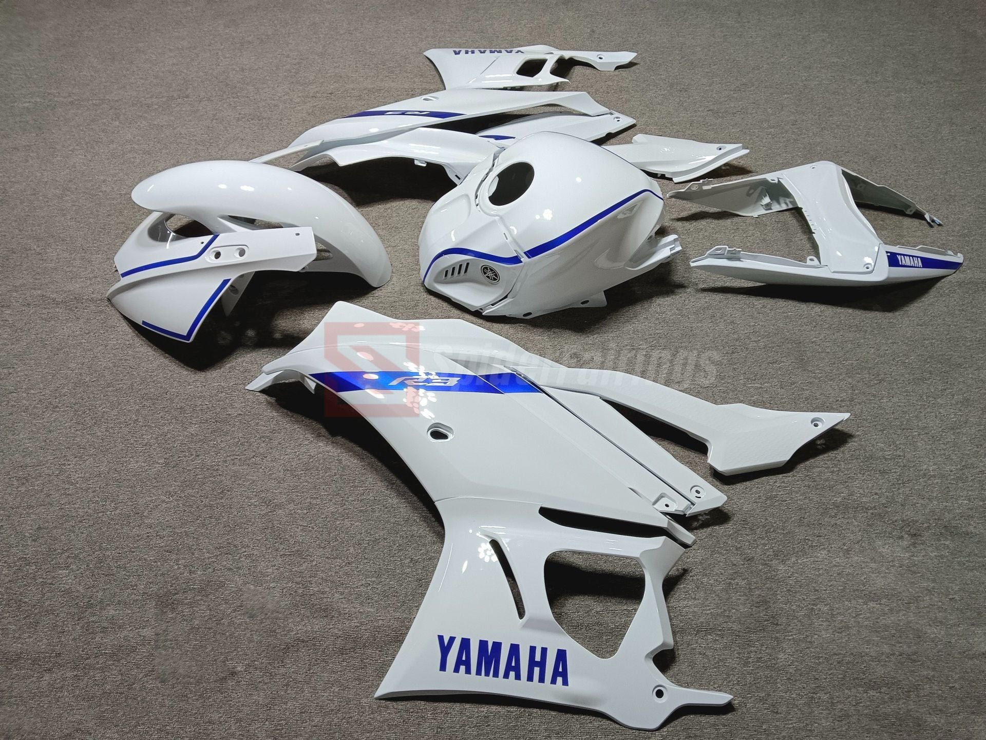 White and Blue-Yamaha R3 2019-2024 – SpiderFairings