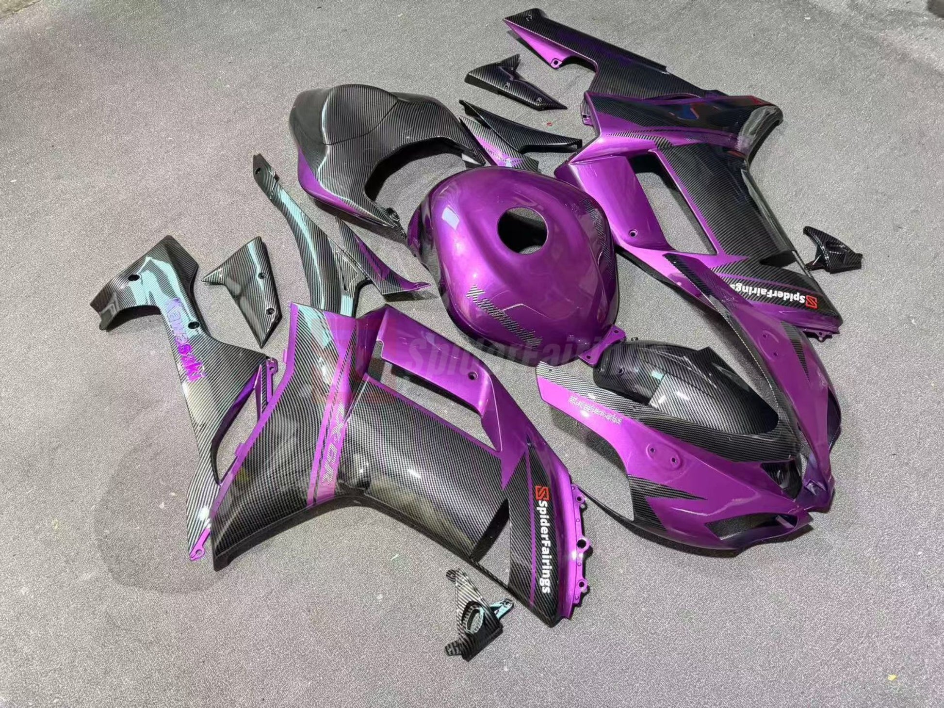 Carbon Fiber Purple-Kawasaki ZX-6R 2007-2008