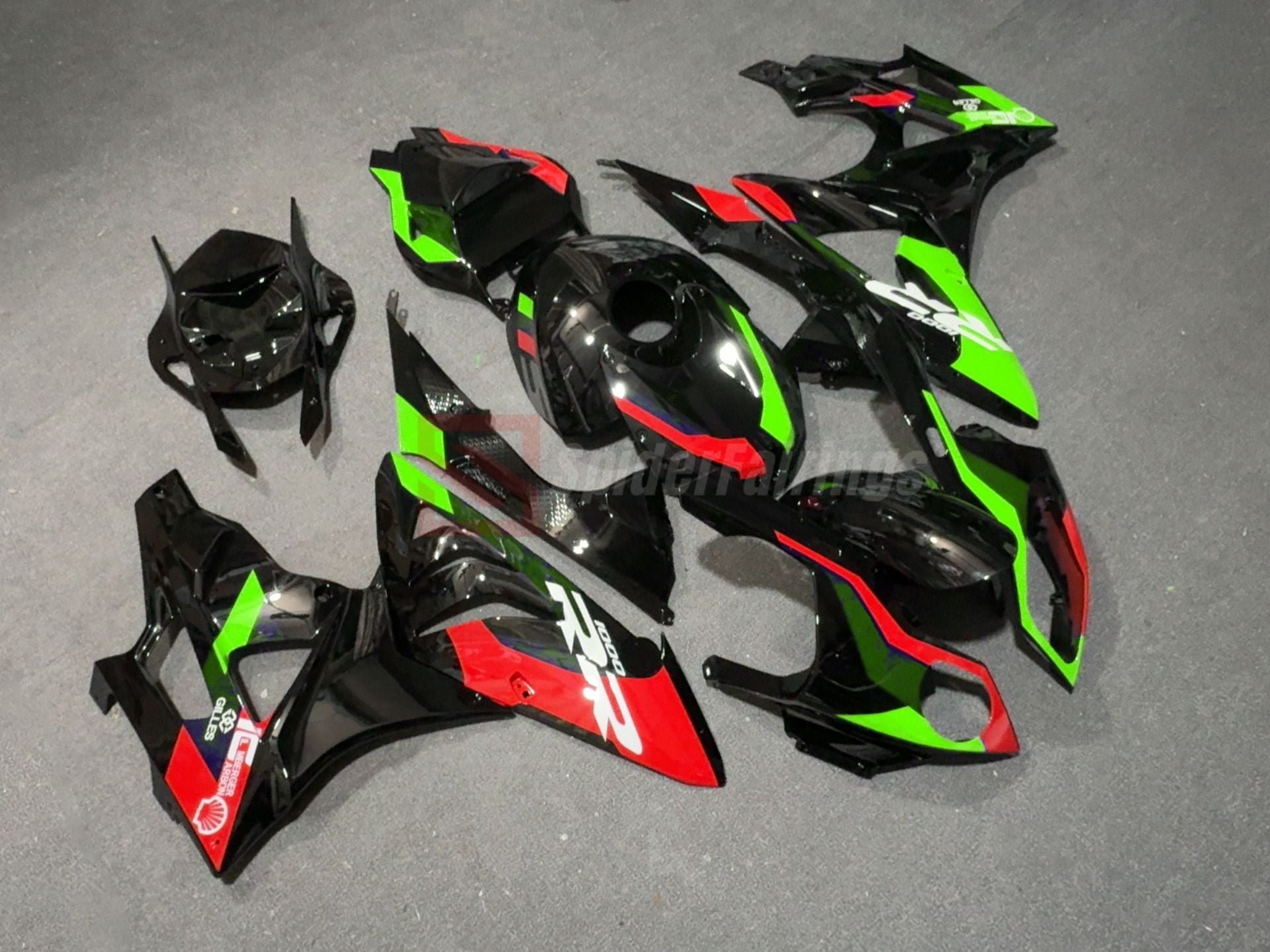 Gloss Green Red and Black-BMW S1000RR 2009-2014