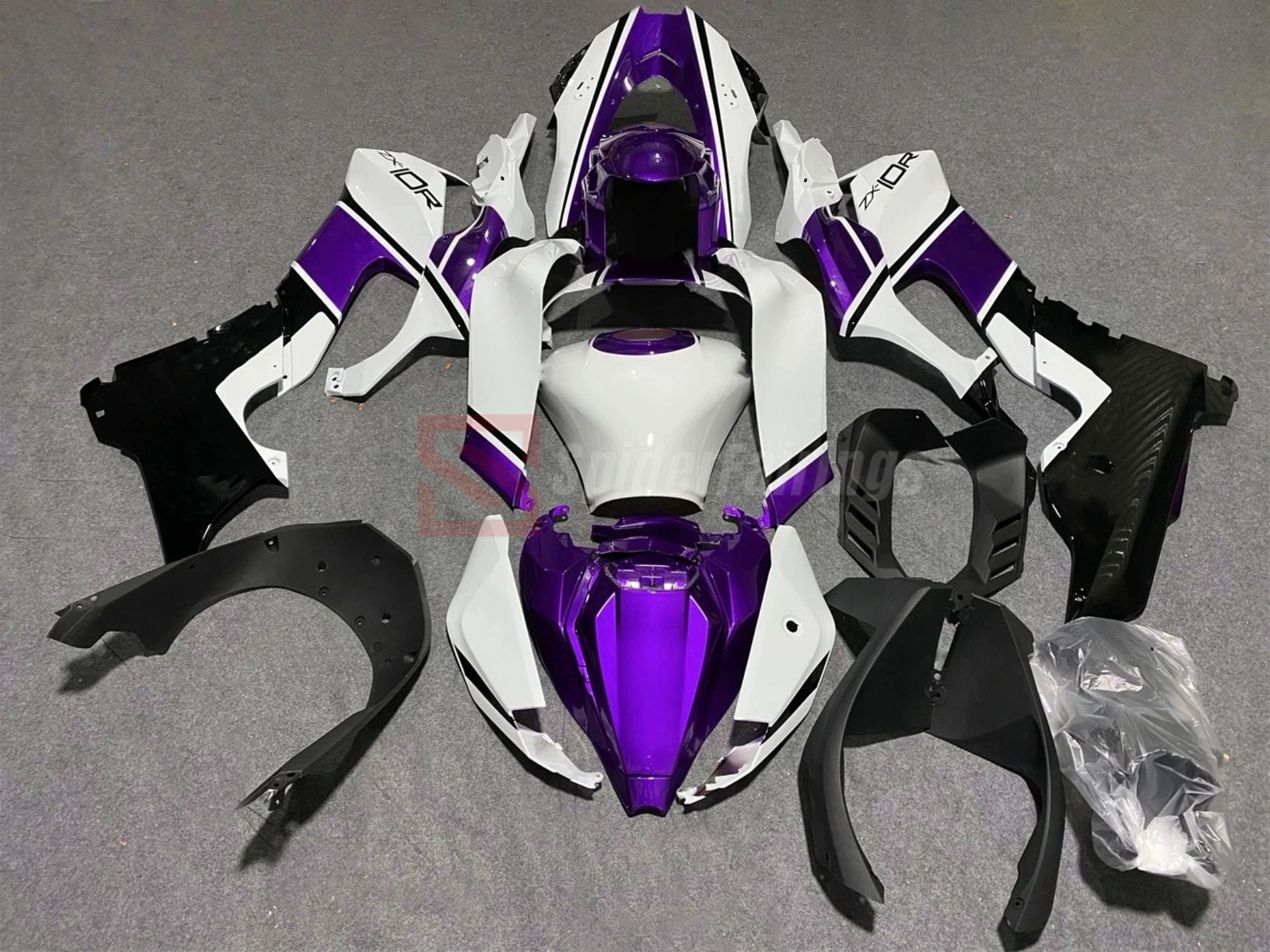 Purple and White-Kawasaki ZX-10R 2021-2025 – SpiderFairings