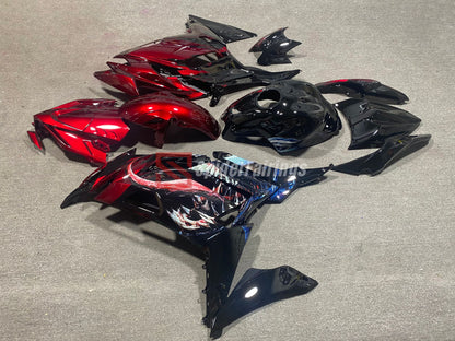 Black Venom Bloodsplatter Fairings for 2025 Kawasaki Ninja 650