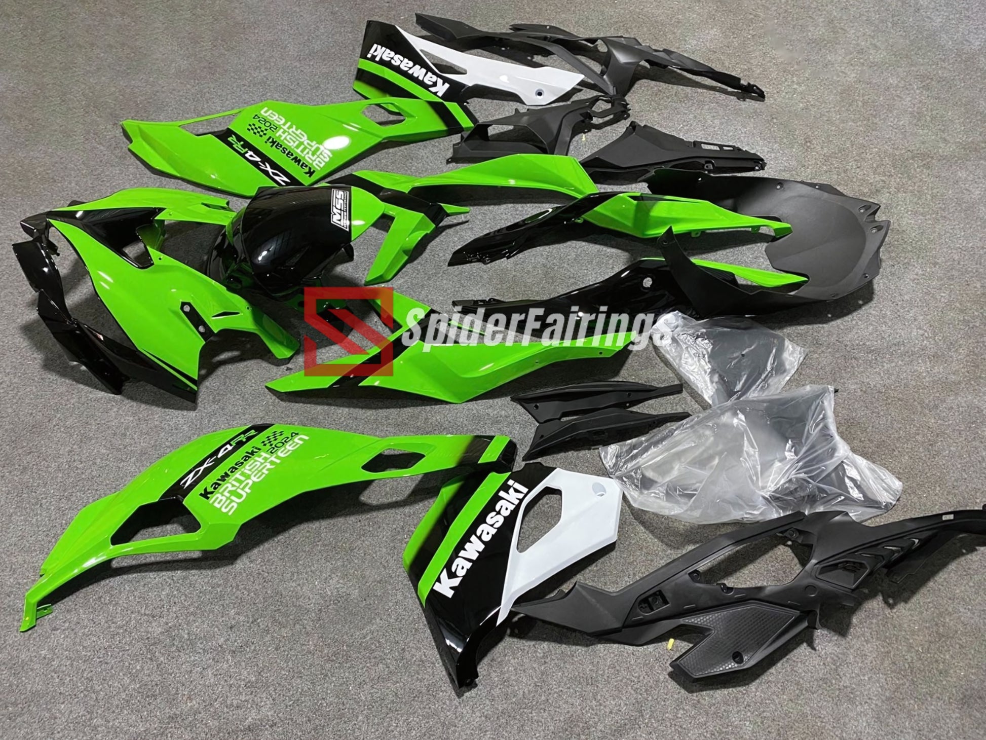 Gloss Green and Black-Kawasaki ZX-4RR Fairings 2020-2024