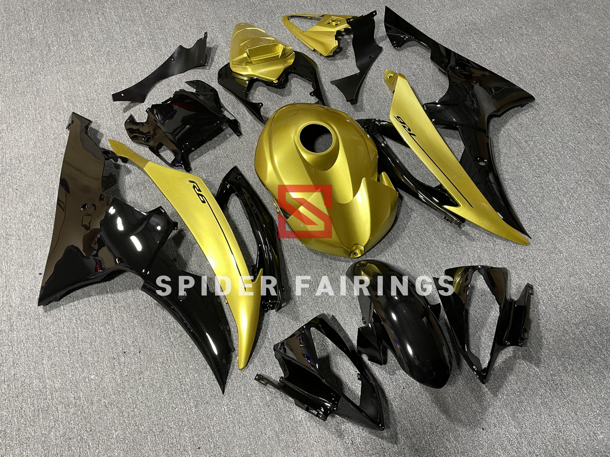 Gloss Golden and Black-Yamaha YZF R6 2008-2016