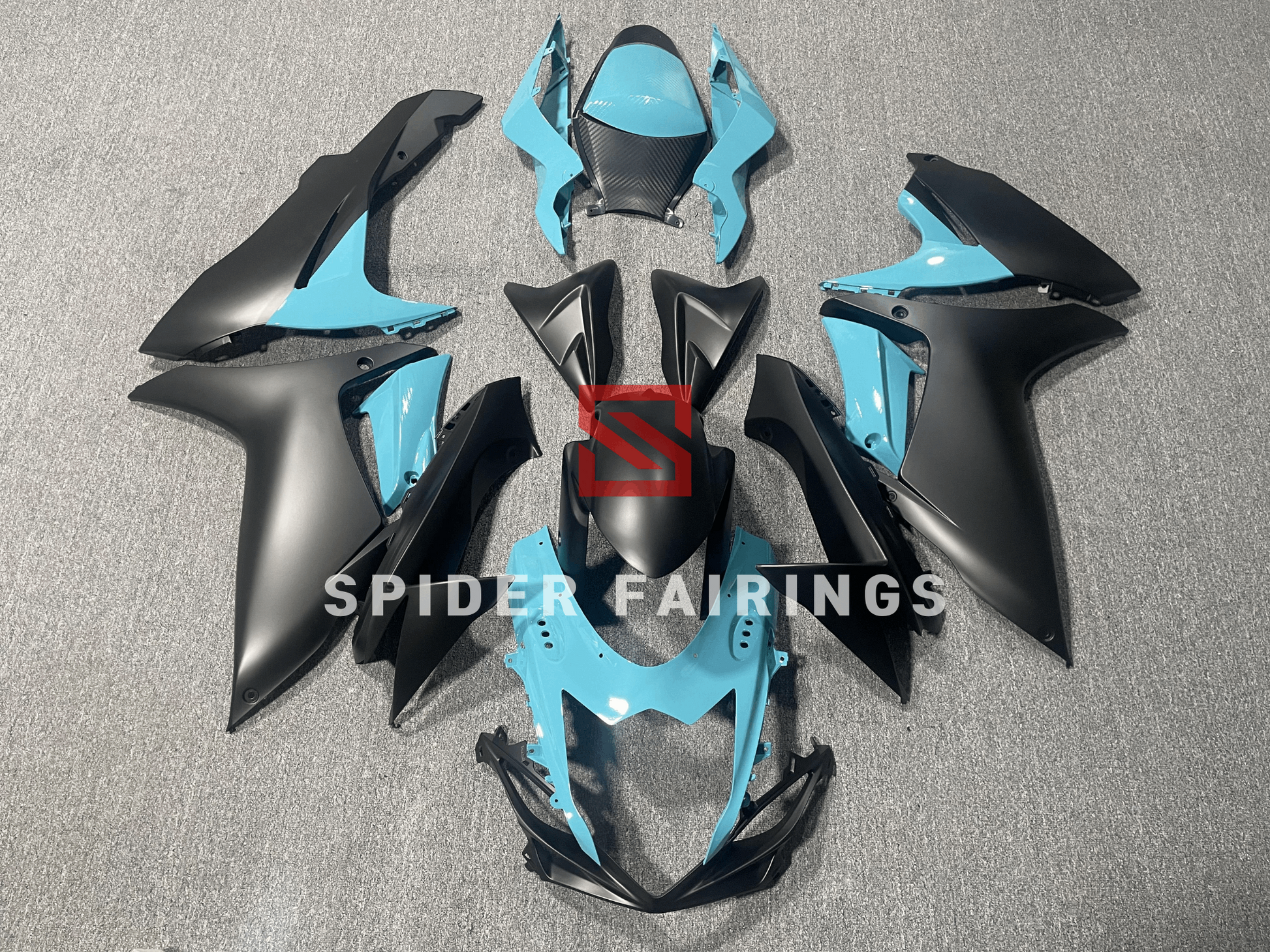 Matte Black and Cyan-Suzuki GSXR600-750 2011-2019