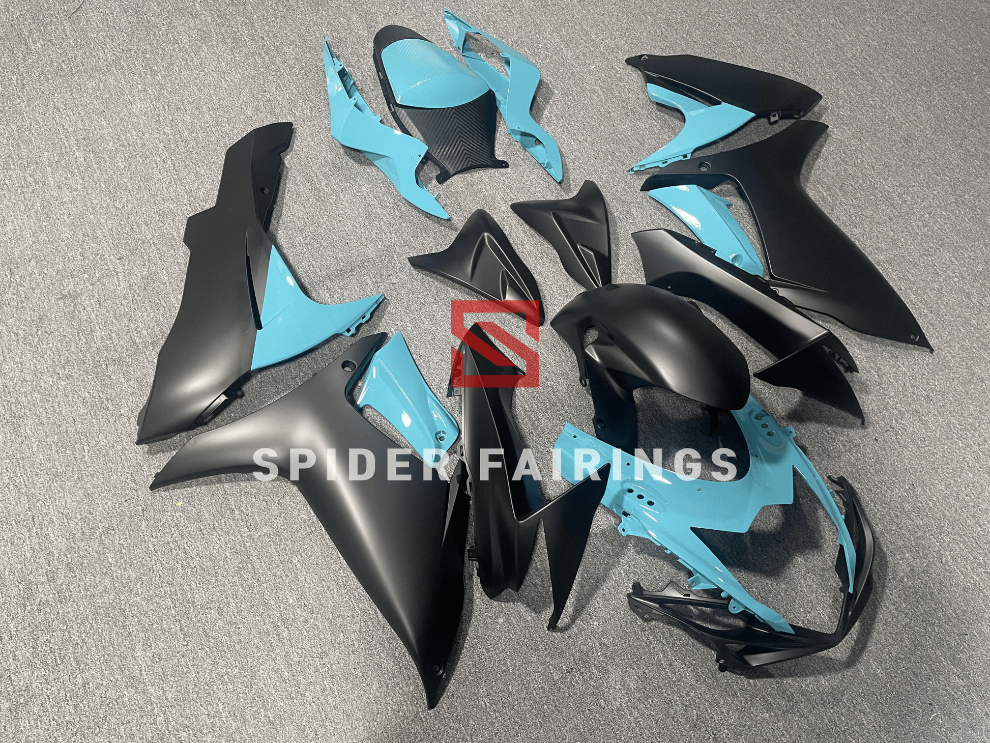 Matte Black and Cyan-Suzuki GSXR600-750 2011-2019