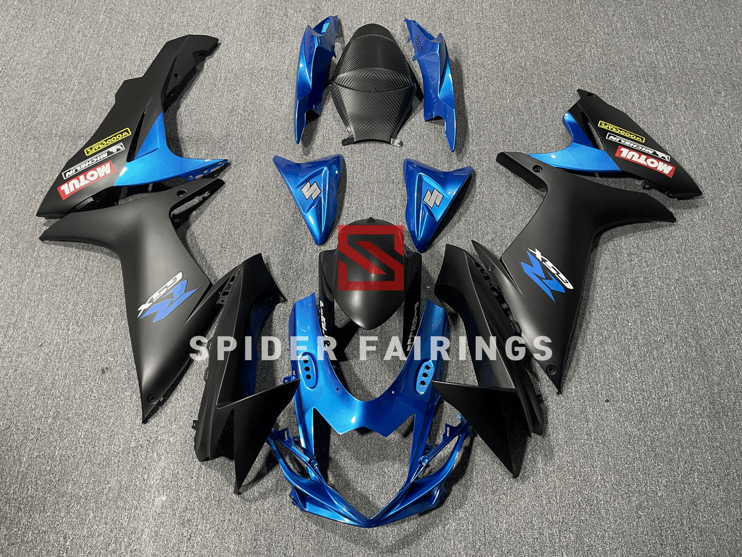 Matte Black and Blue-Suzuki GSXR600-750 2011-2019