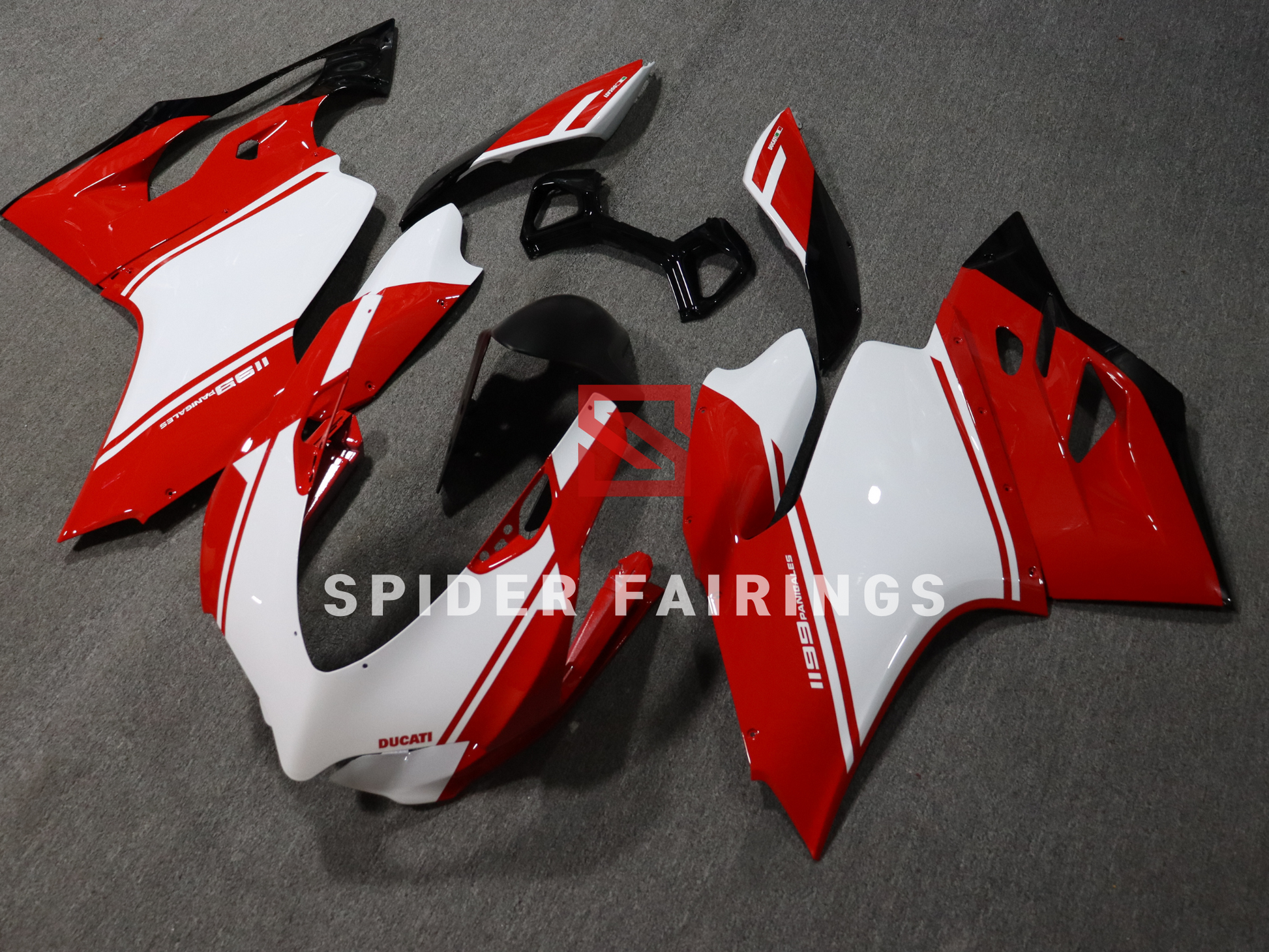 Red and White-Ducati 1199 2012-2014