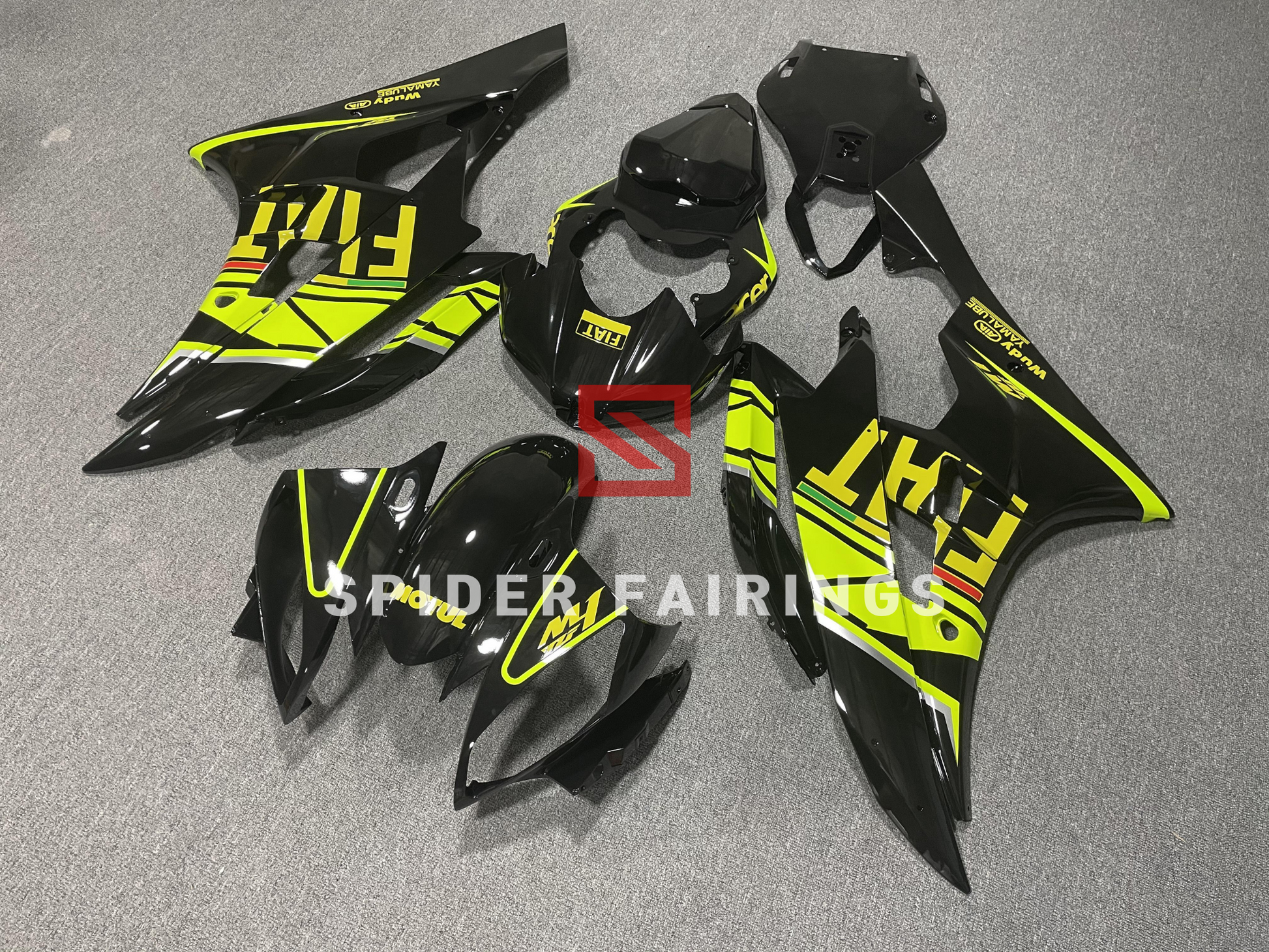 Black and Yellow FIAT-Yamaha YZF R6 2006-2007