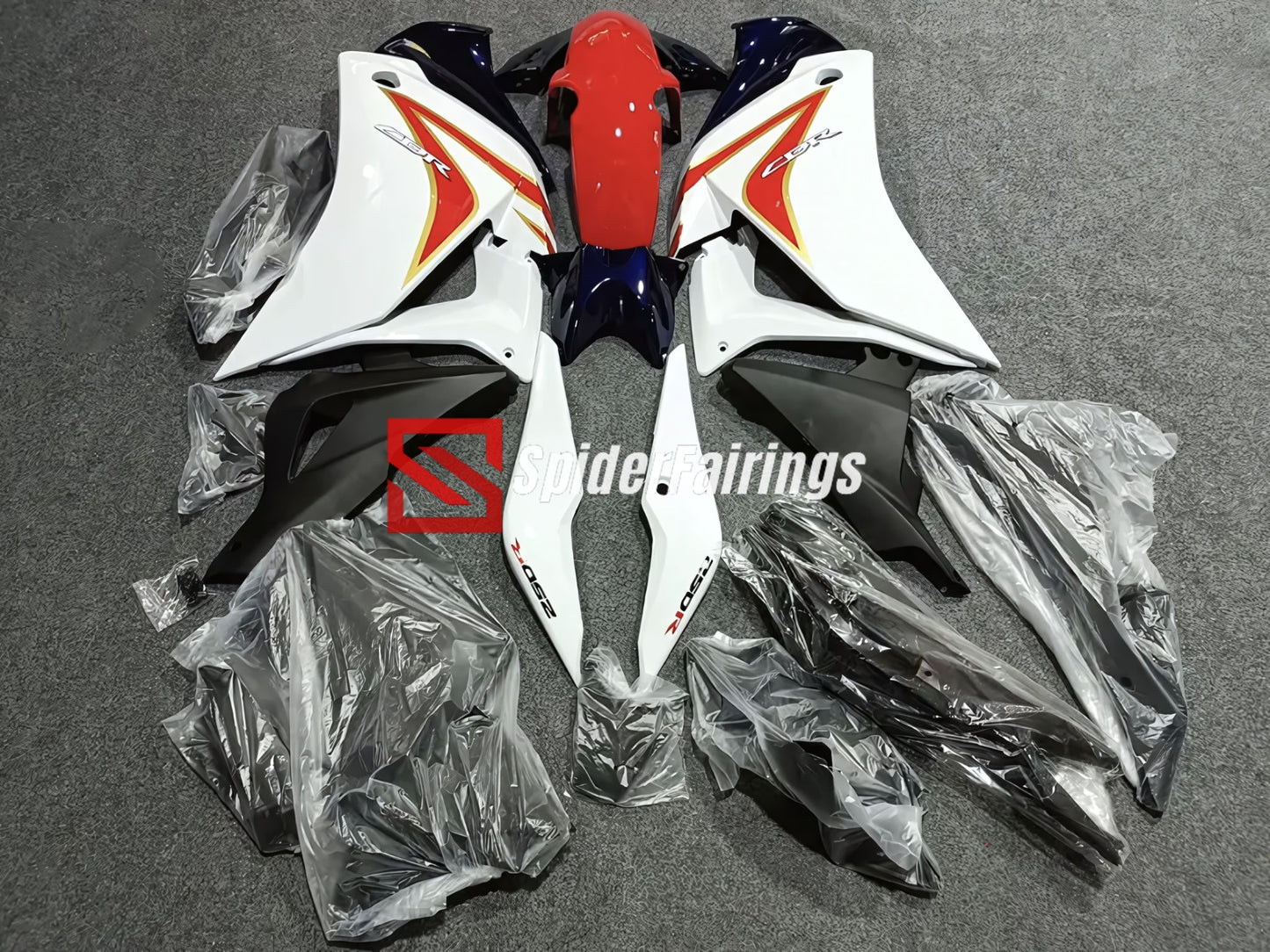 Gloss White and Red-Honda CBR 250R 2011-2014