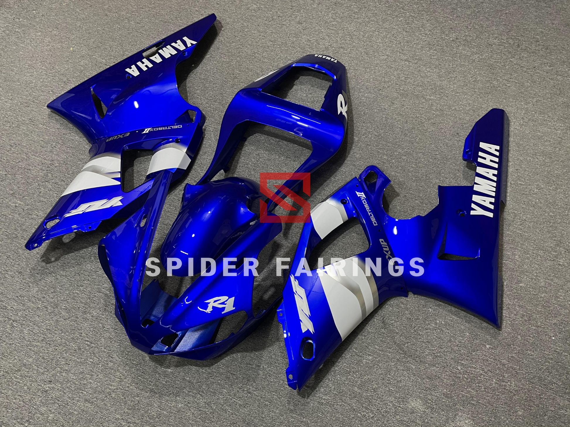 Gloss Blue and White-Yamaha YZF R1 2000-2001