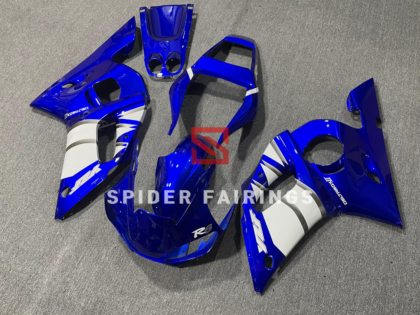 Gloss Blue and White-Yamaha YZF R6 1998-2002