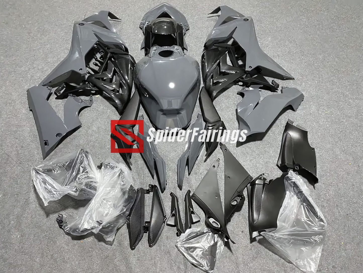 Grey Carbon Fiber Side-Honda CBR650R 2019-2023