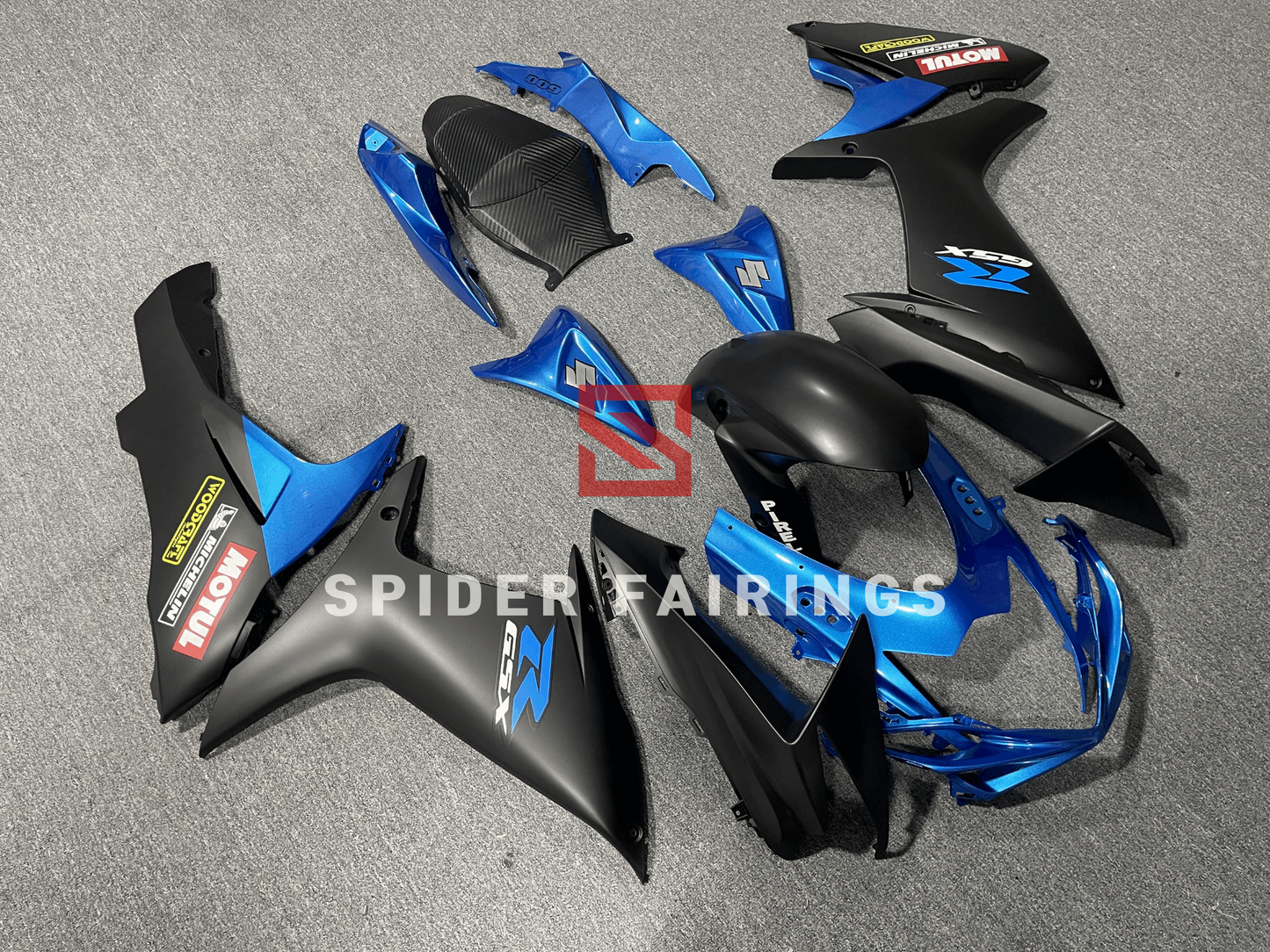 Matte Black and Blue-Suzuki GSXR600-750 2011-2019