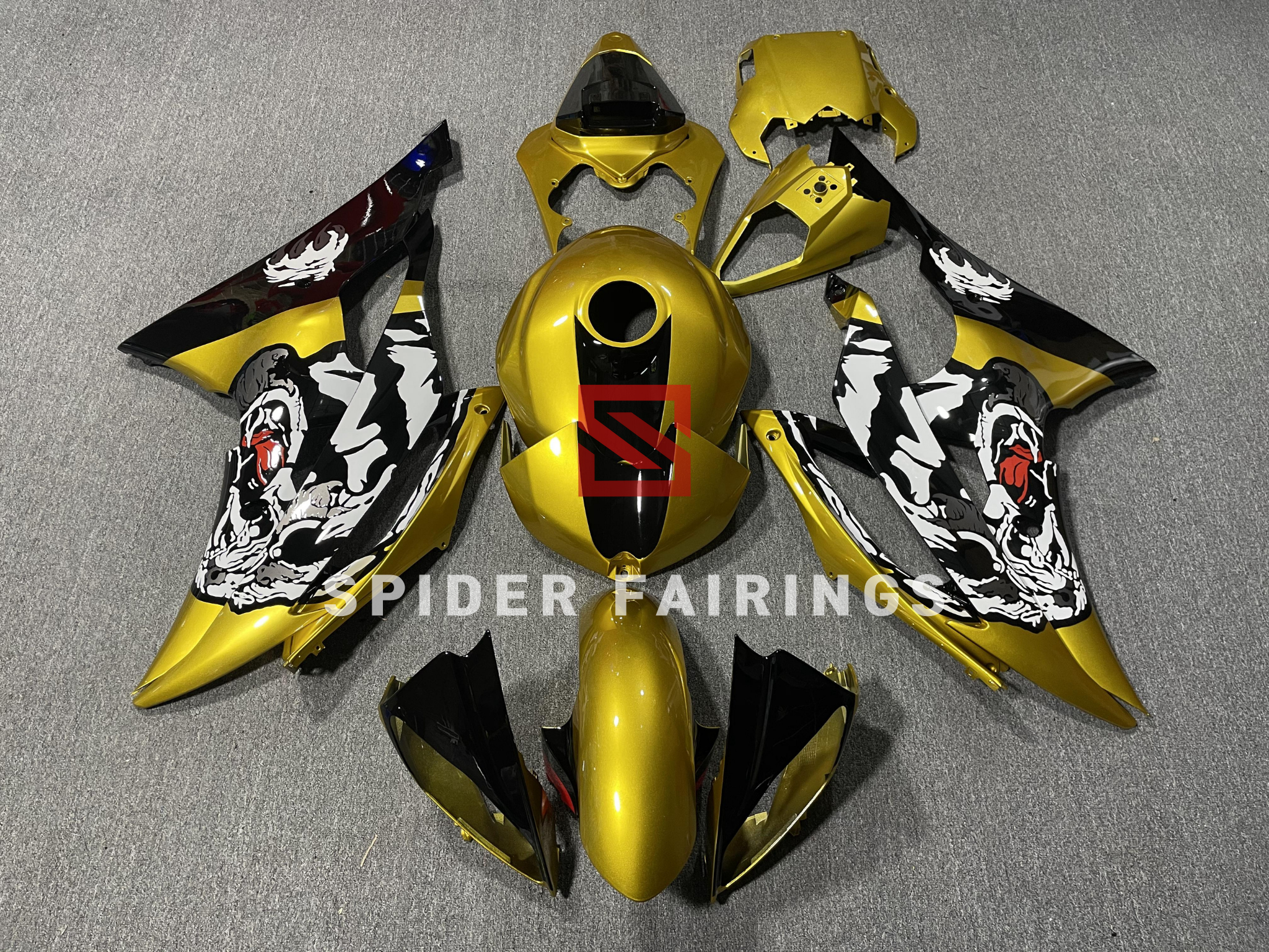 Tiger R6 Black and Golden Tiger-Yamaha YZF R6 2008-2016 – SpiderFairings
