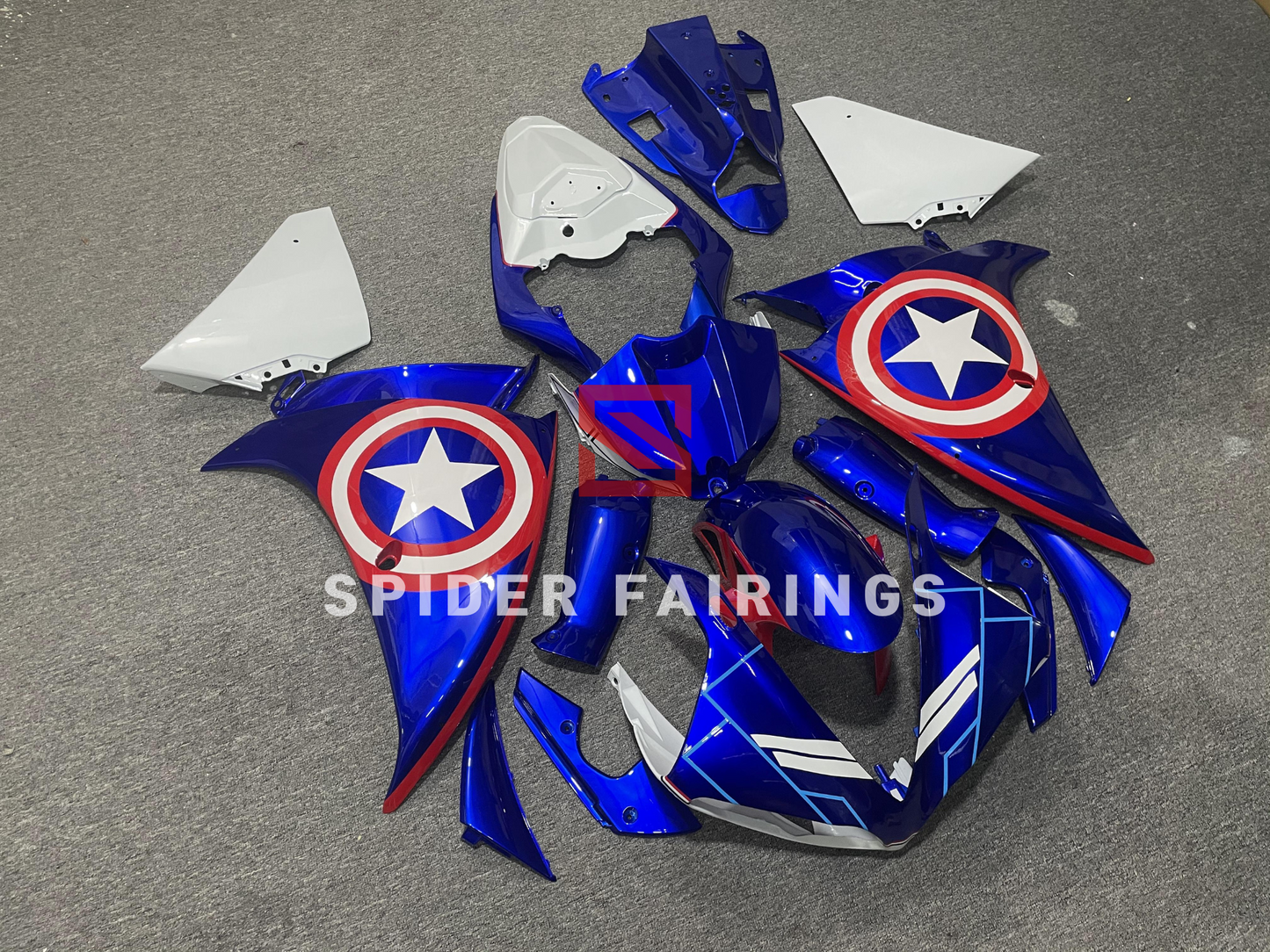 Blue Captain America's Shield-Yamaha YZF R1 2009-2011