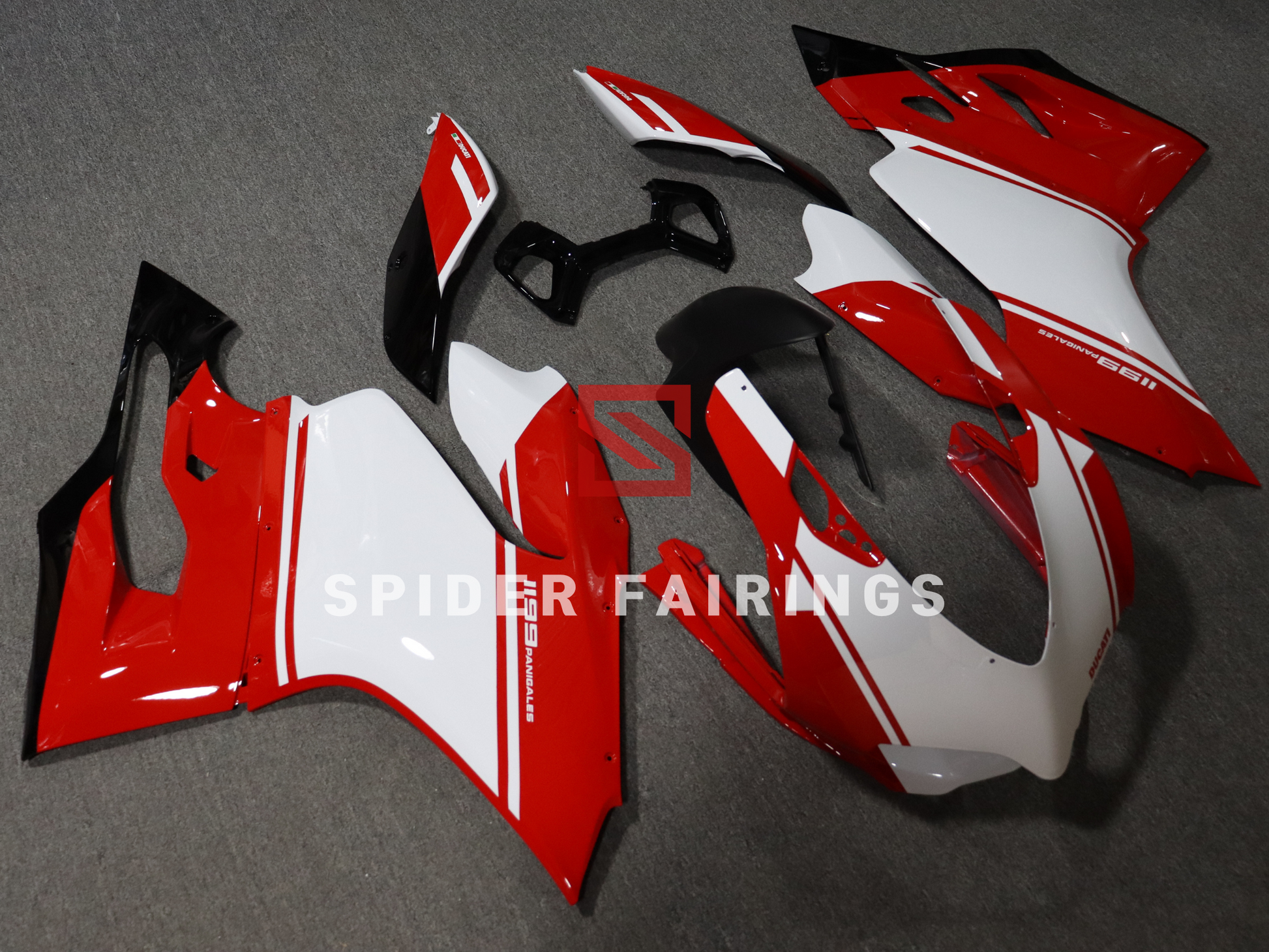 Red and White-Ducati 1199 2012-2014