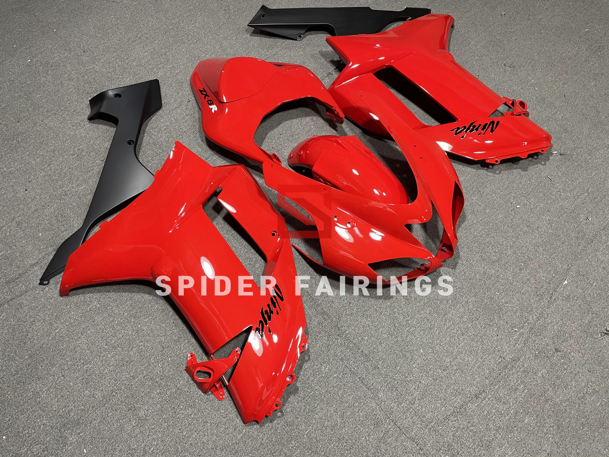 Gloss Red and Black-Kawasaki ZX-6R 2007-2008