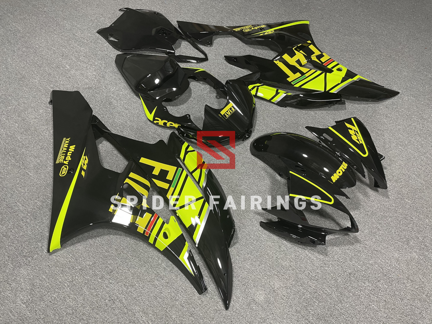 Black and Yellow FIAT-Yamaha YZF R6 2006-2007