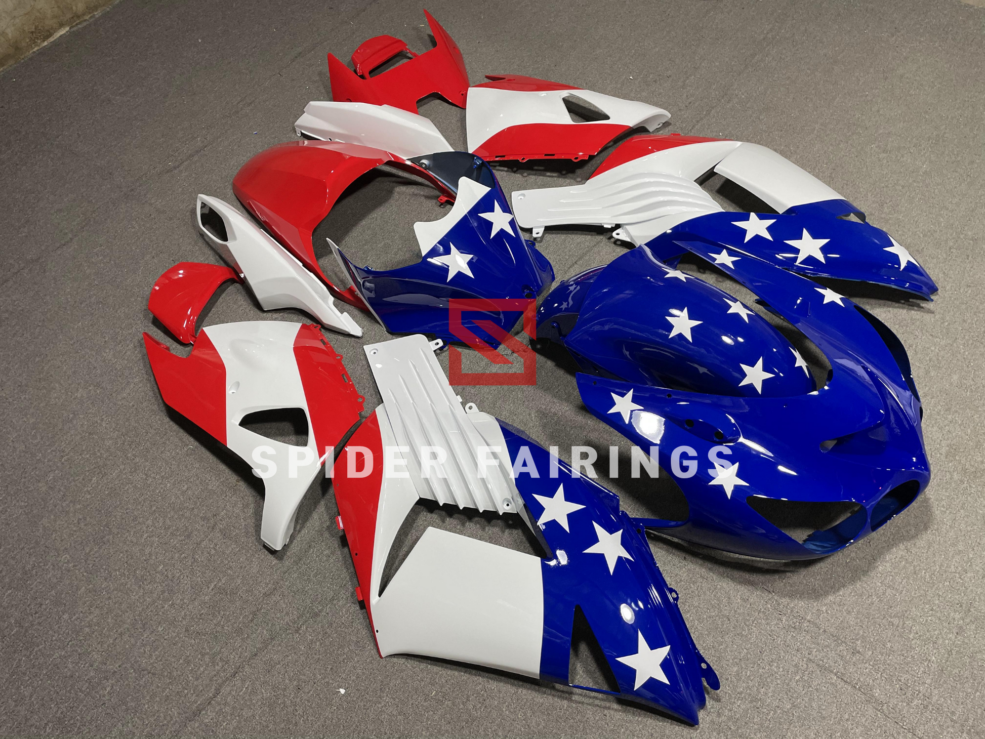  Blue and White Five-Pointed Star-Kawasaki ZX-14R 2006-2011