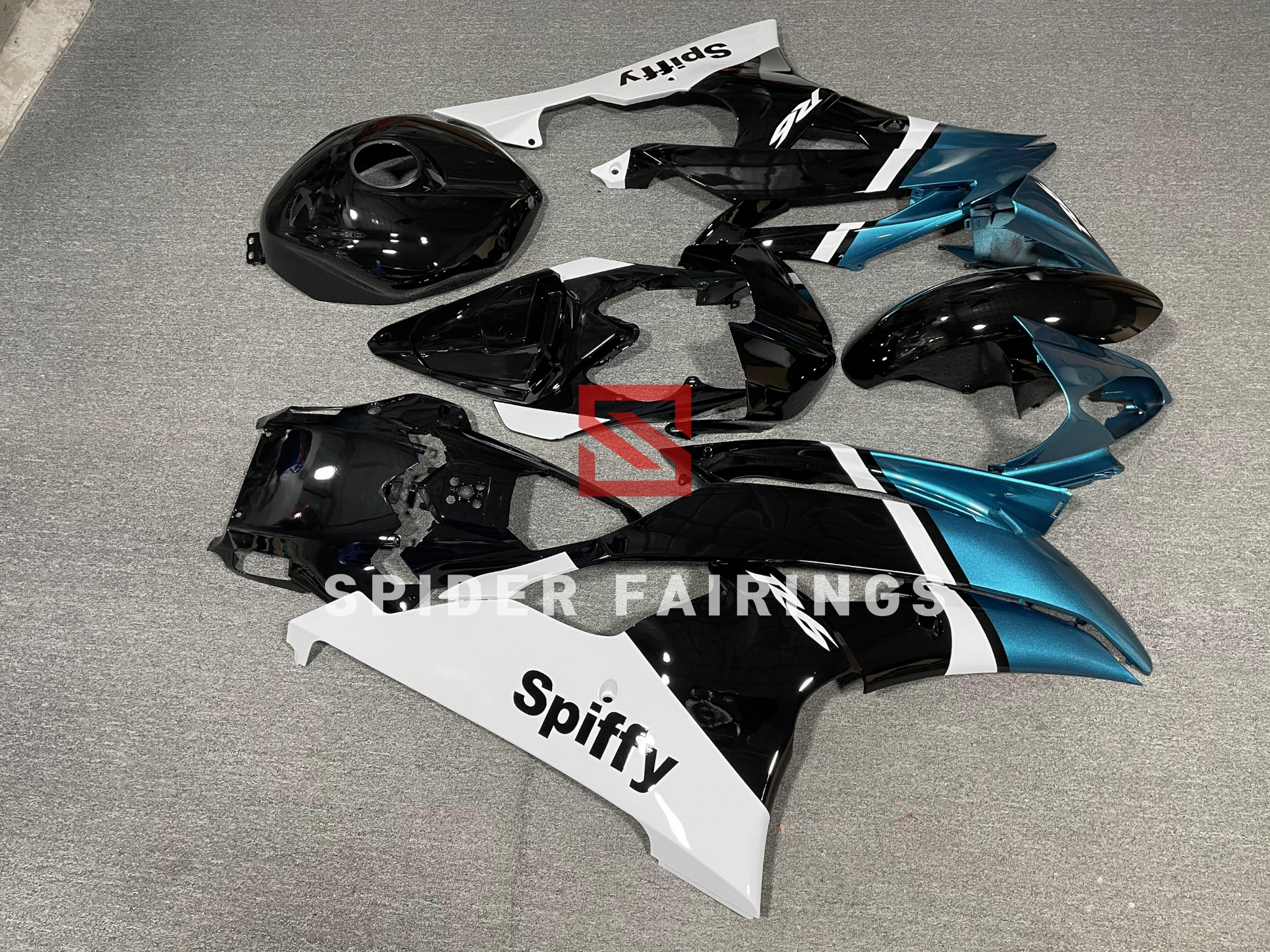 White,Black and Cyan-Yamaha YZF R6 2008-2016