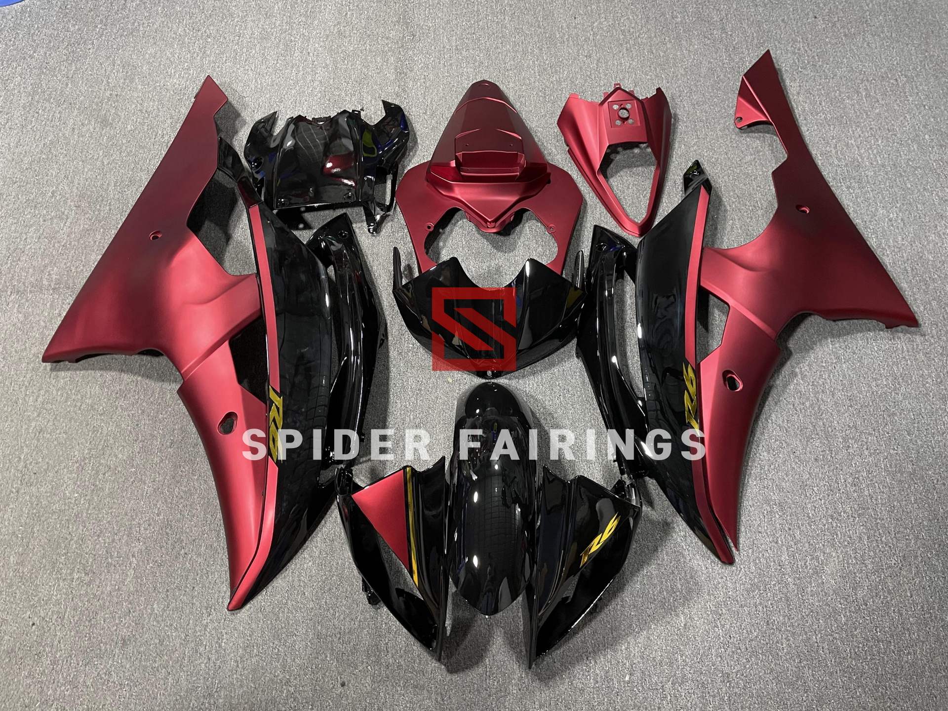 Matte Red and Black-Yamaha YZF R6 2008-2016 – SpiderFairings