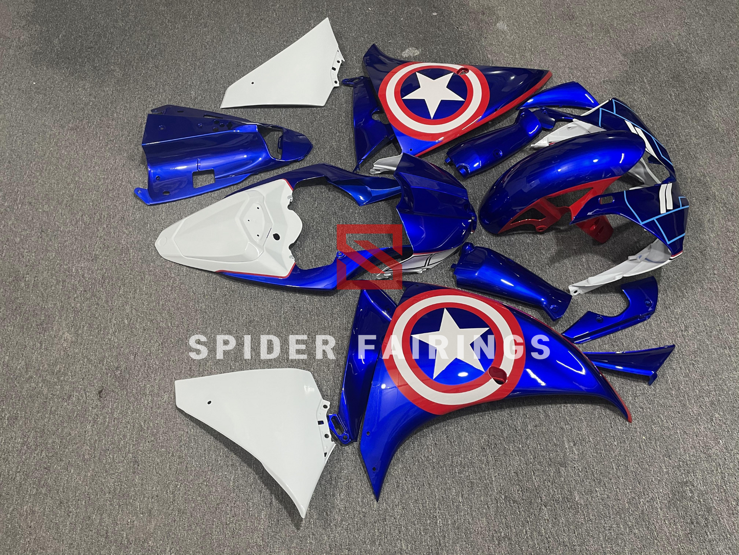 Blue Captain America's Shield-Yamaha YZF R1 2009-2011