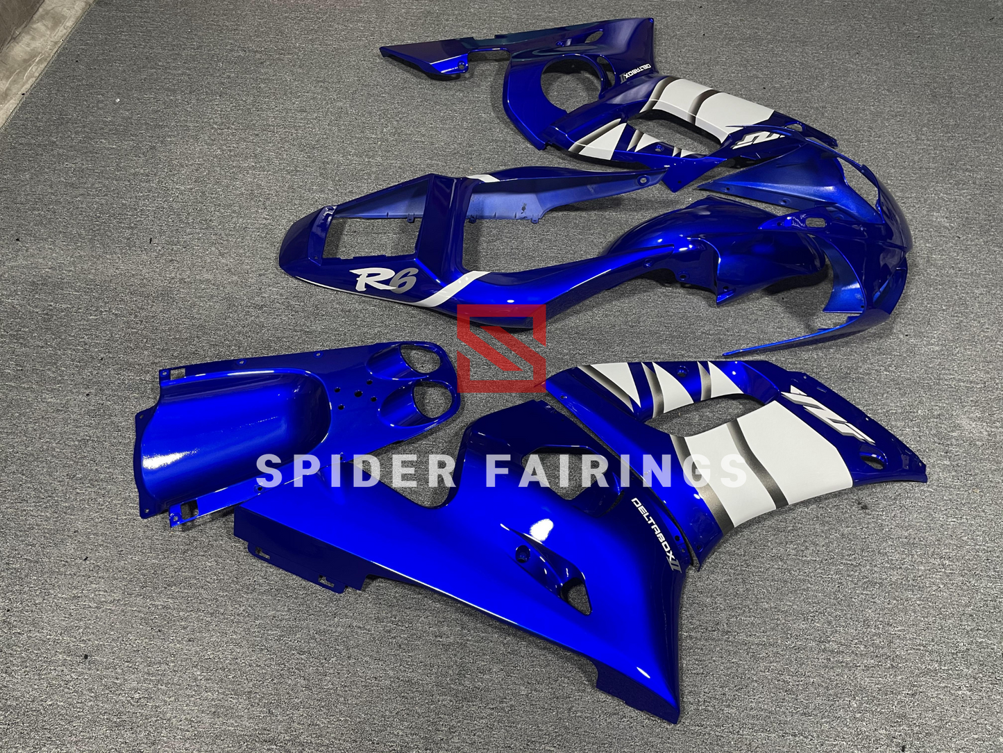 Gloss Blue and White-Yamaha YZF R6 1998-2002