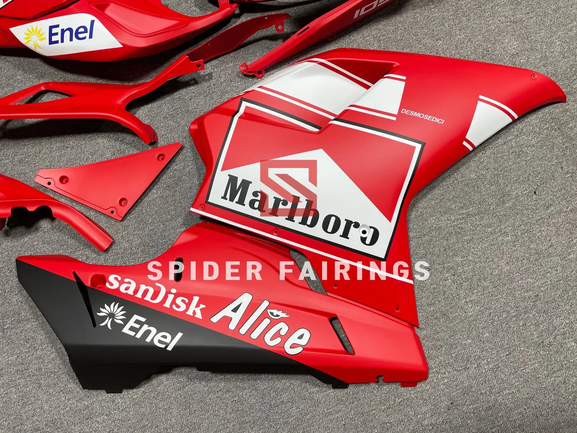 Matte Red Marlboro-Ducati 848 1098S 2007-2013