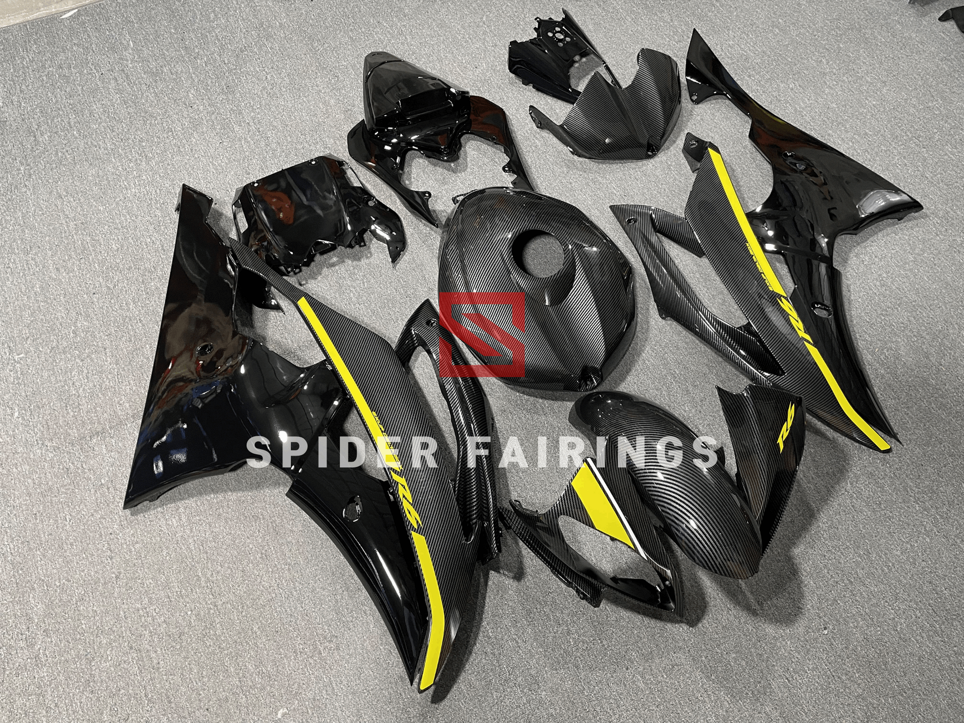 Carbon Fiber Black&Grey-Yamaha YZF R6 08-16 - SpiderFairings