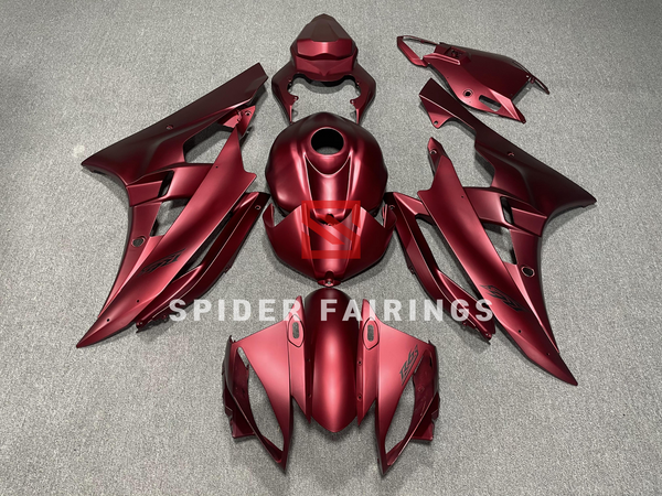Matte Dark Red-Yamaha YZF R6 2006-2007 – SpiderFairings Matte Dark Red-Yamaha YZF R6 2006-2007 – SpiderFairings