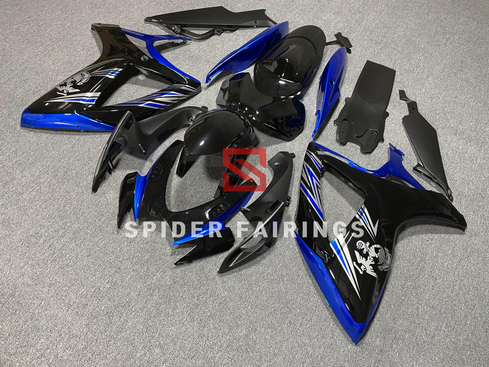 Gloss Black and Blue Suzuki GSXR600-750 2006-2007