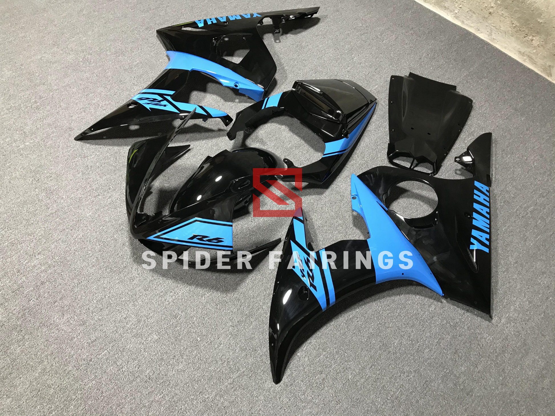 Gloss Blue and Black-Yamaha YZF R6 2003-2004