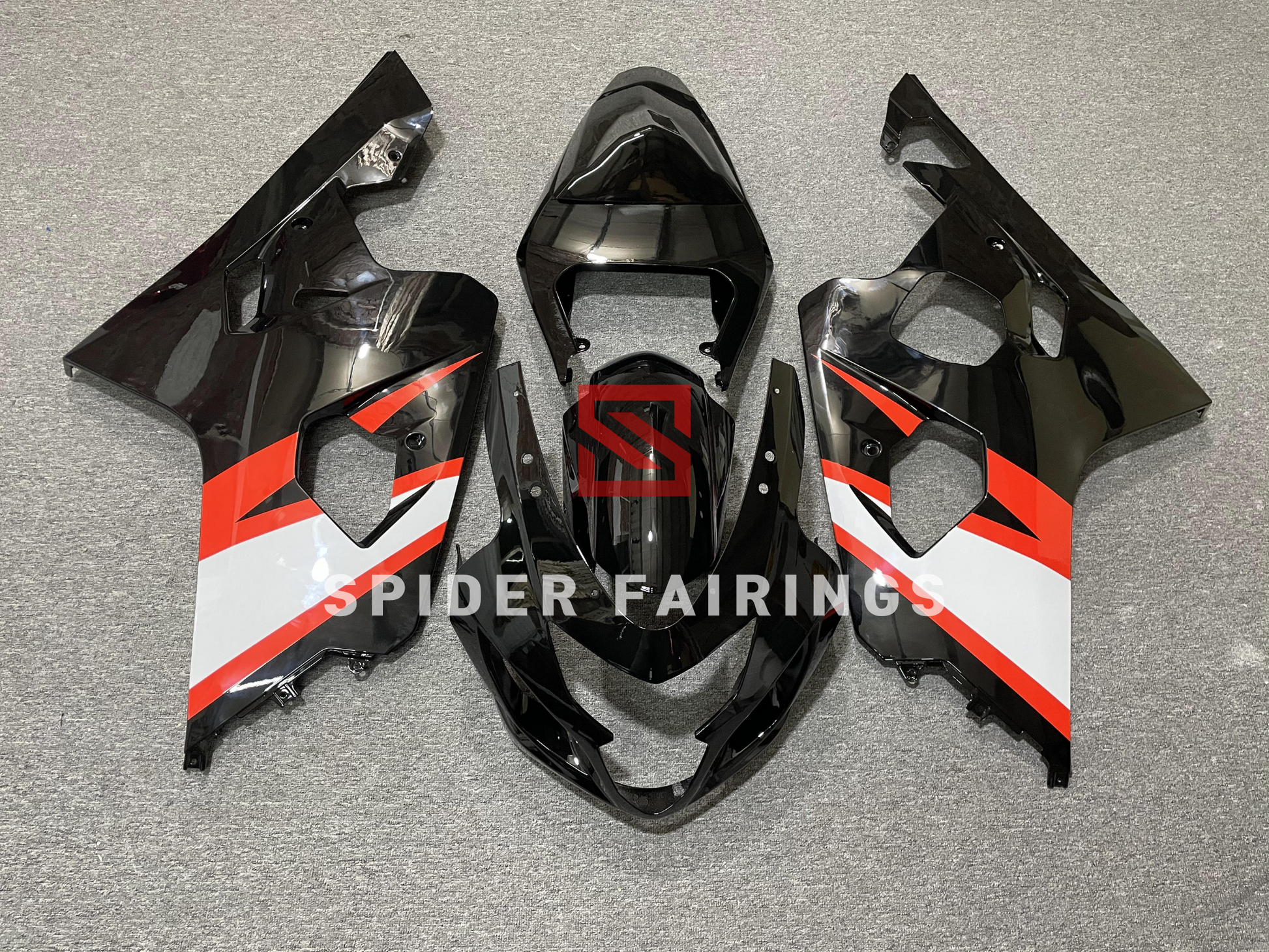 Gloss Black and Red-Suzuki GSXR600-750 2004-2005