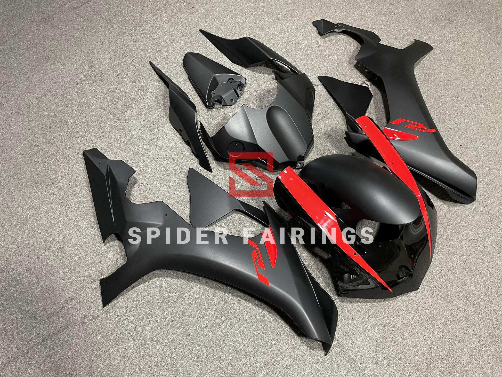 Matte Black and Red-Yamaha YZF R1 2015-2019