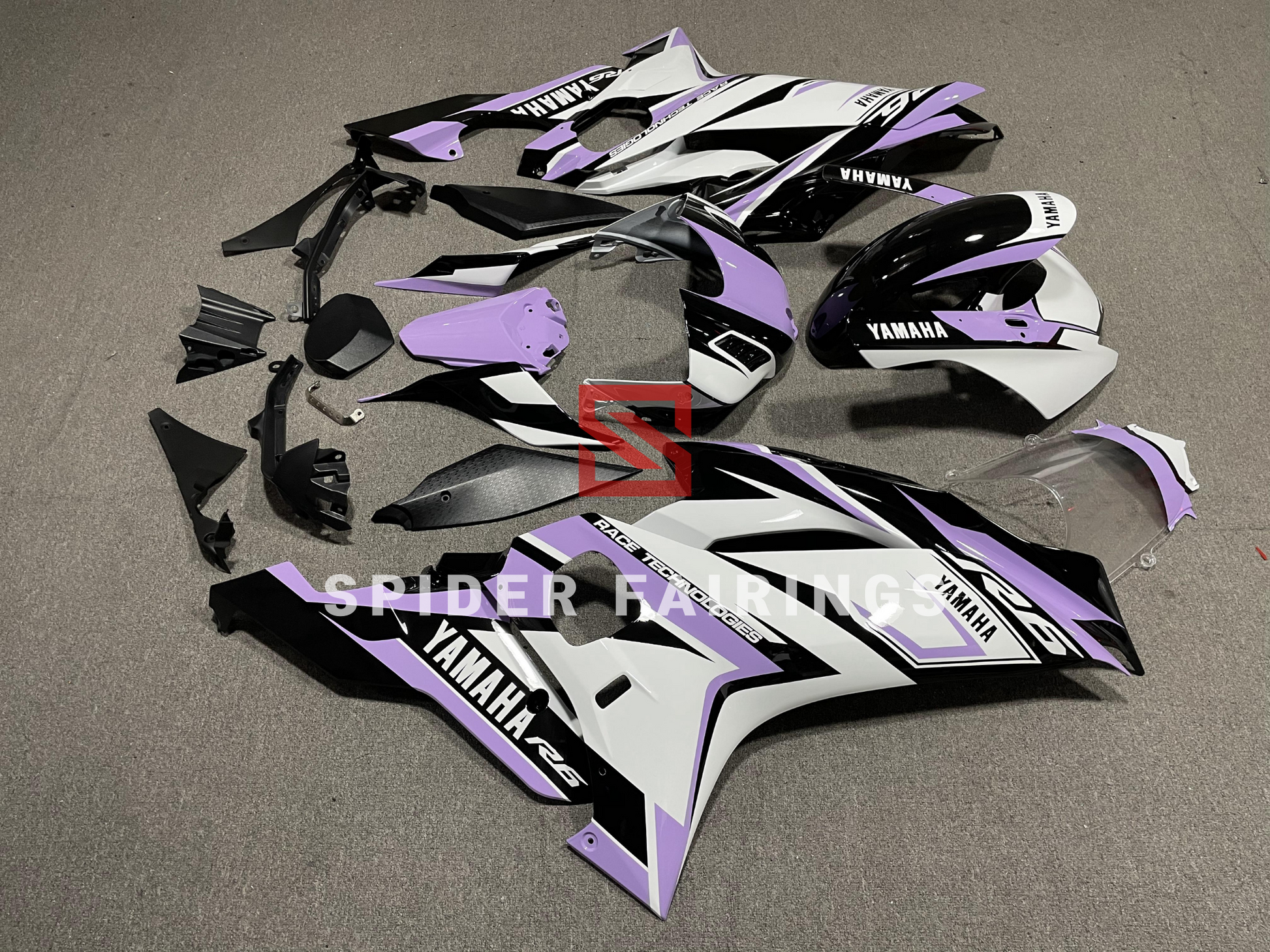 Purple,White and Black-Yamaha YZF R6 2017-2022