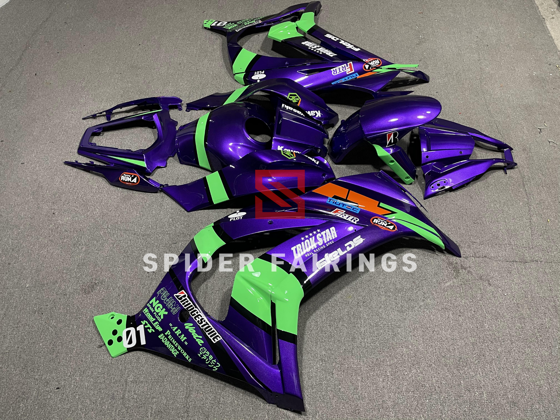 Custom EVA for Dark Purple-Kawasaki ZX-10R 2011-2015