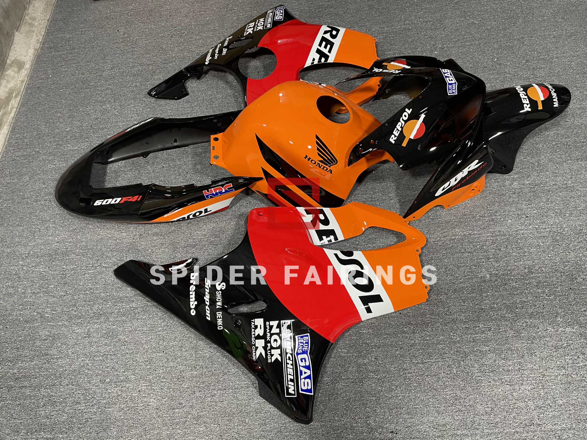 2004-2007 Repsol Orange-Red Honda CBR600F Motorcycle Fairings