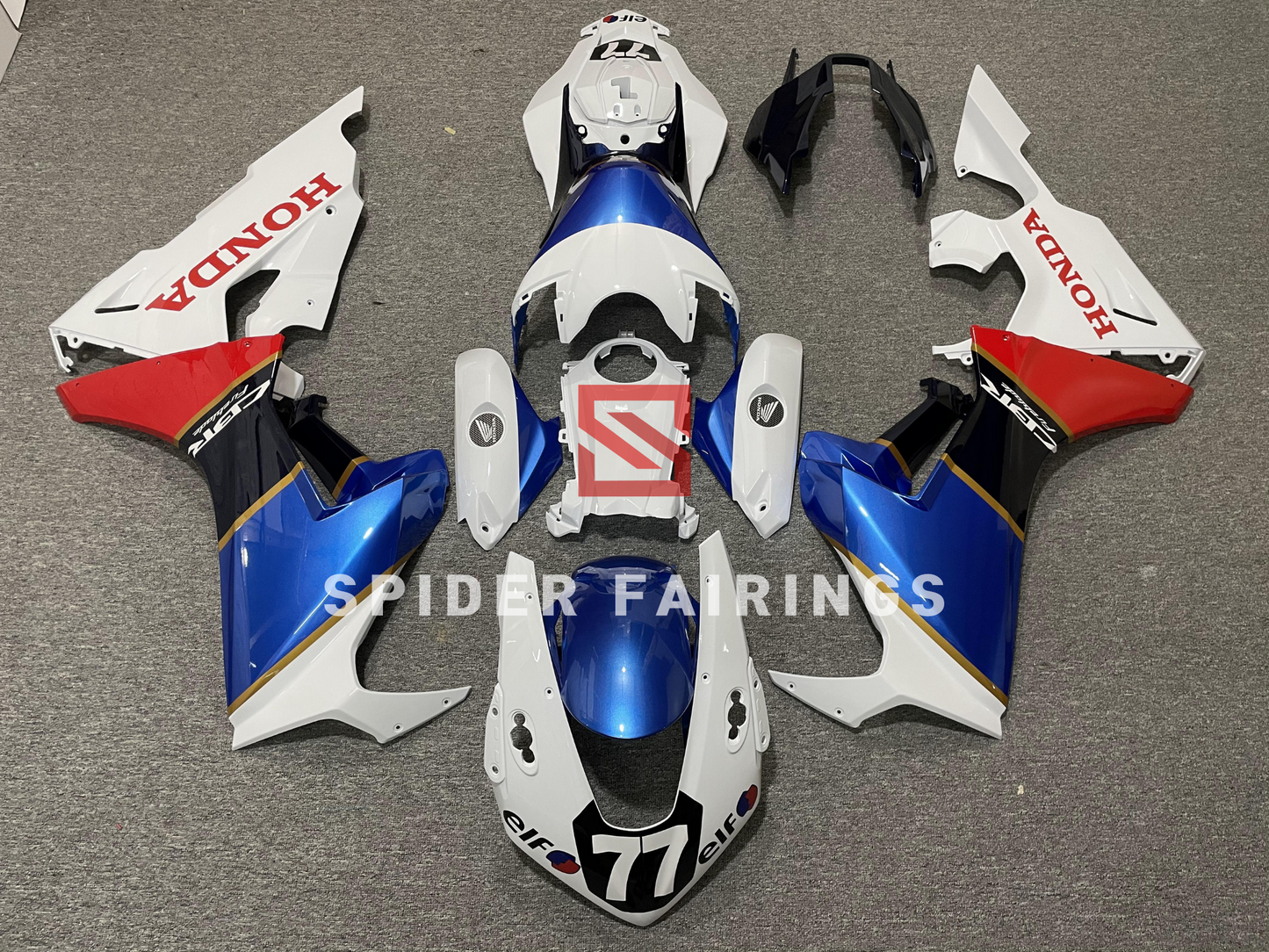 Gloss White and Blue "77"-Honda CBR1000RR 17-19