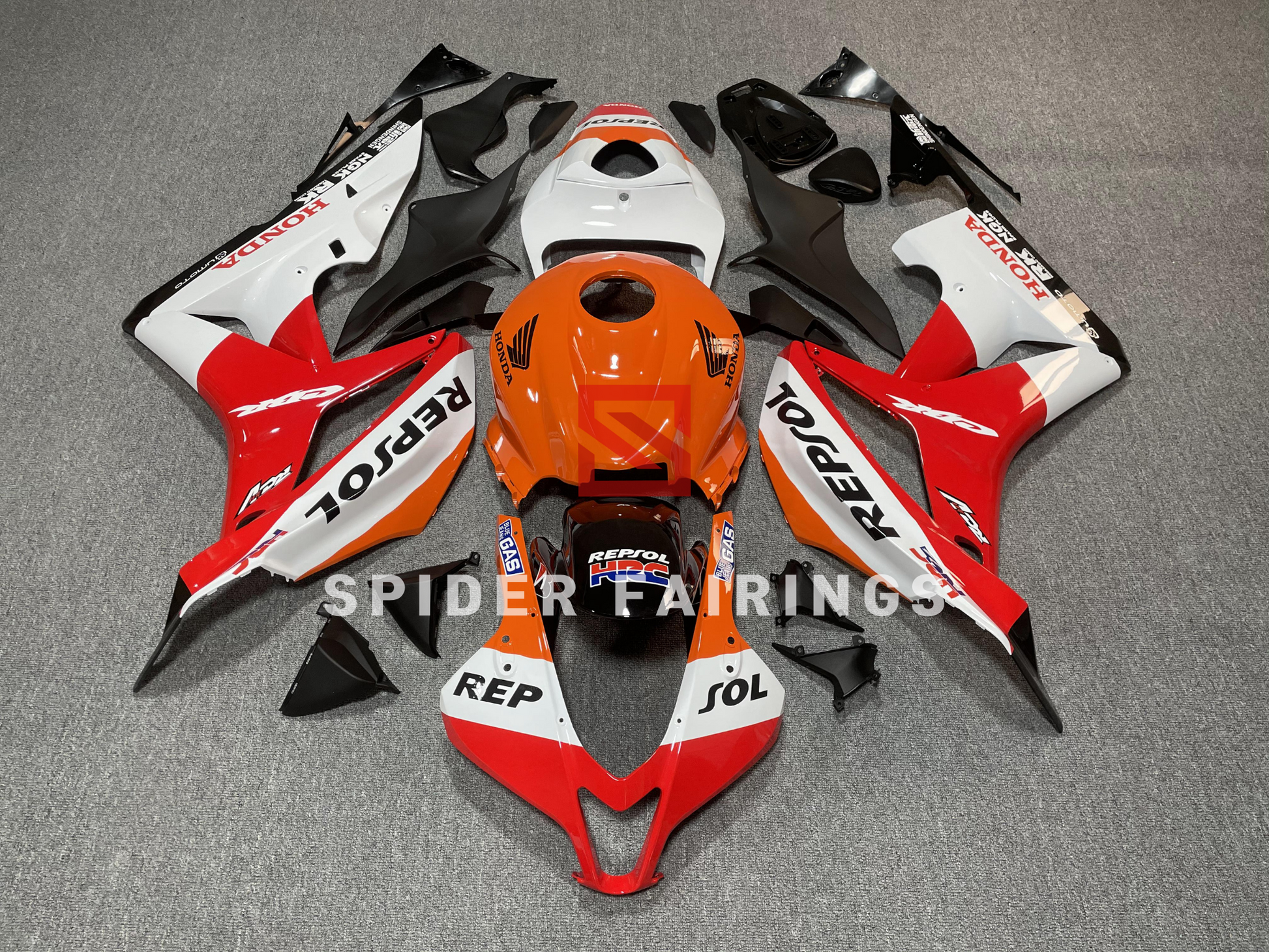 Red and Orange Repsol -Honda CBR600RR 2007-2008-SpiderFairings Red and Orange Repsol -Honda CBR600RR 2007-2008-SpiderFairings