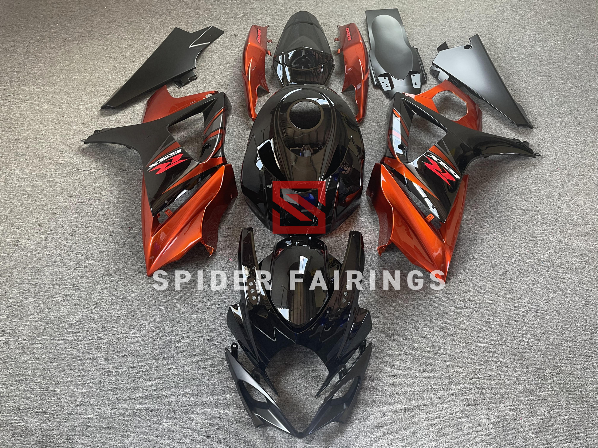 Black and Orange-Suzuki GSXR1000 2007-2008