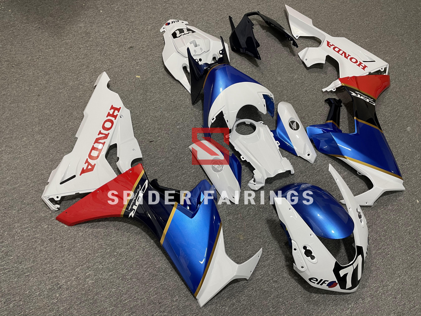 Gloss White and Blue "77"-Honda CBR1000RR 17-19