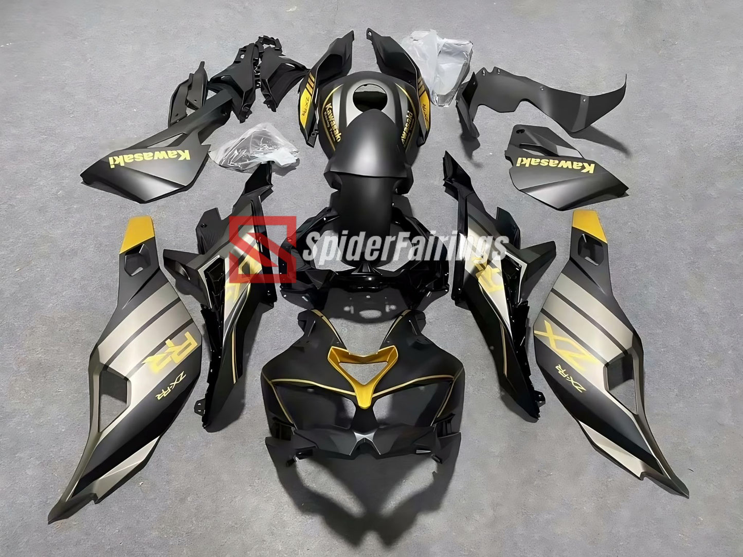 Matte Black Gold-Kawasaki ZX4RR Fairings 2020-2024