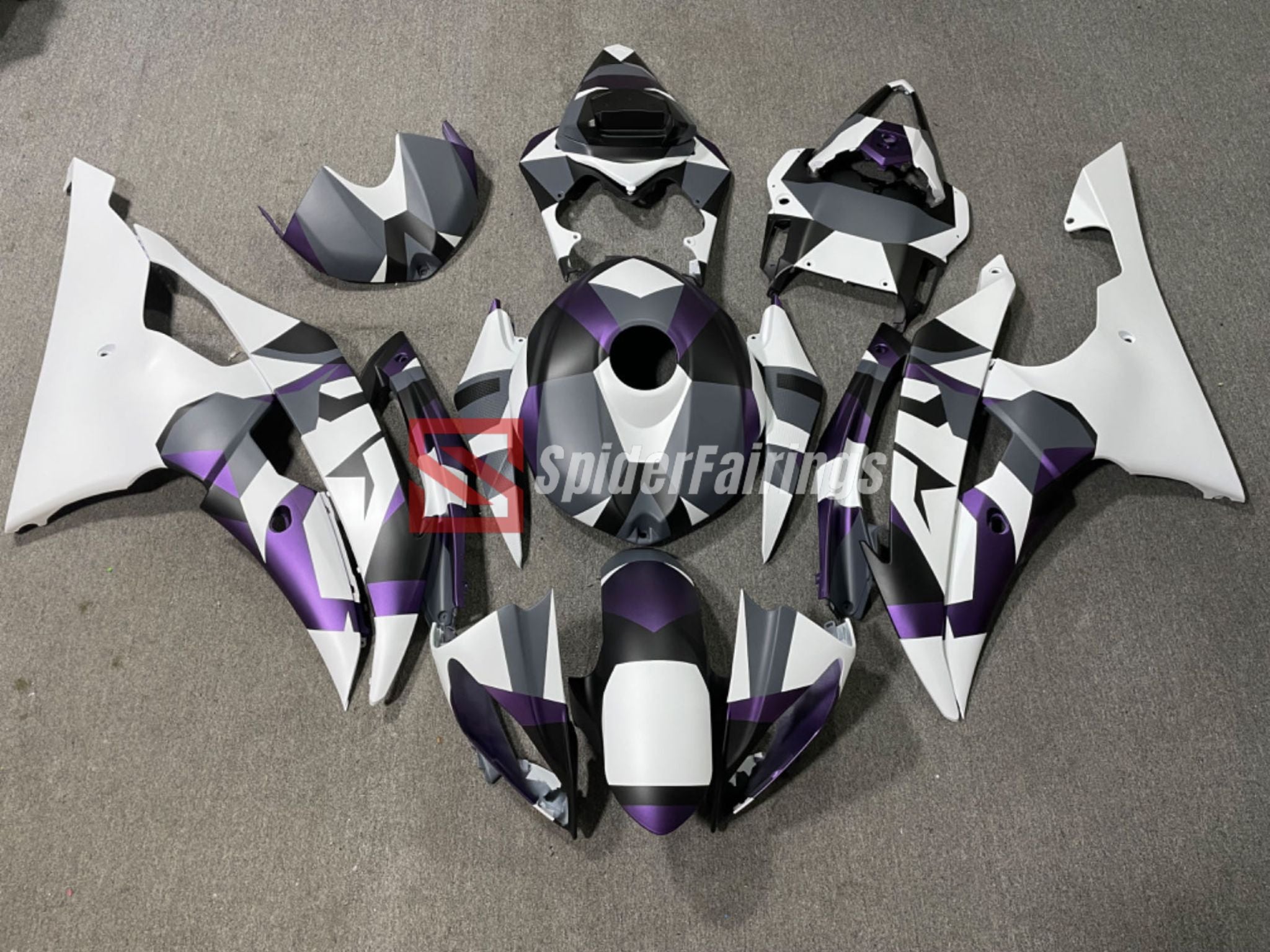 Matte White,Purple,Grey Camo-Yamaha YZF R6 2008-2016 – SpiderFairings