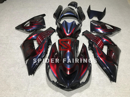 Dark Blue and Red Flame-Kawasaki ZX-14R 2006-2011