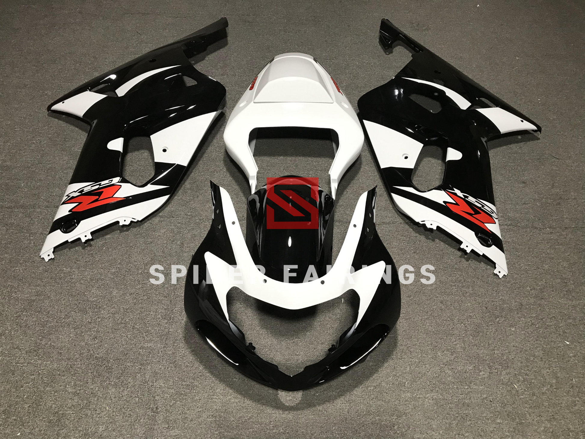 Gloss Black and White-Suzuki GSXR600-750 2001-2003