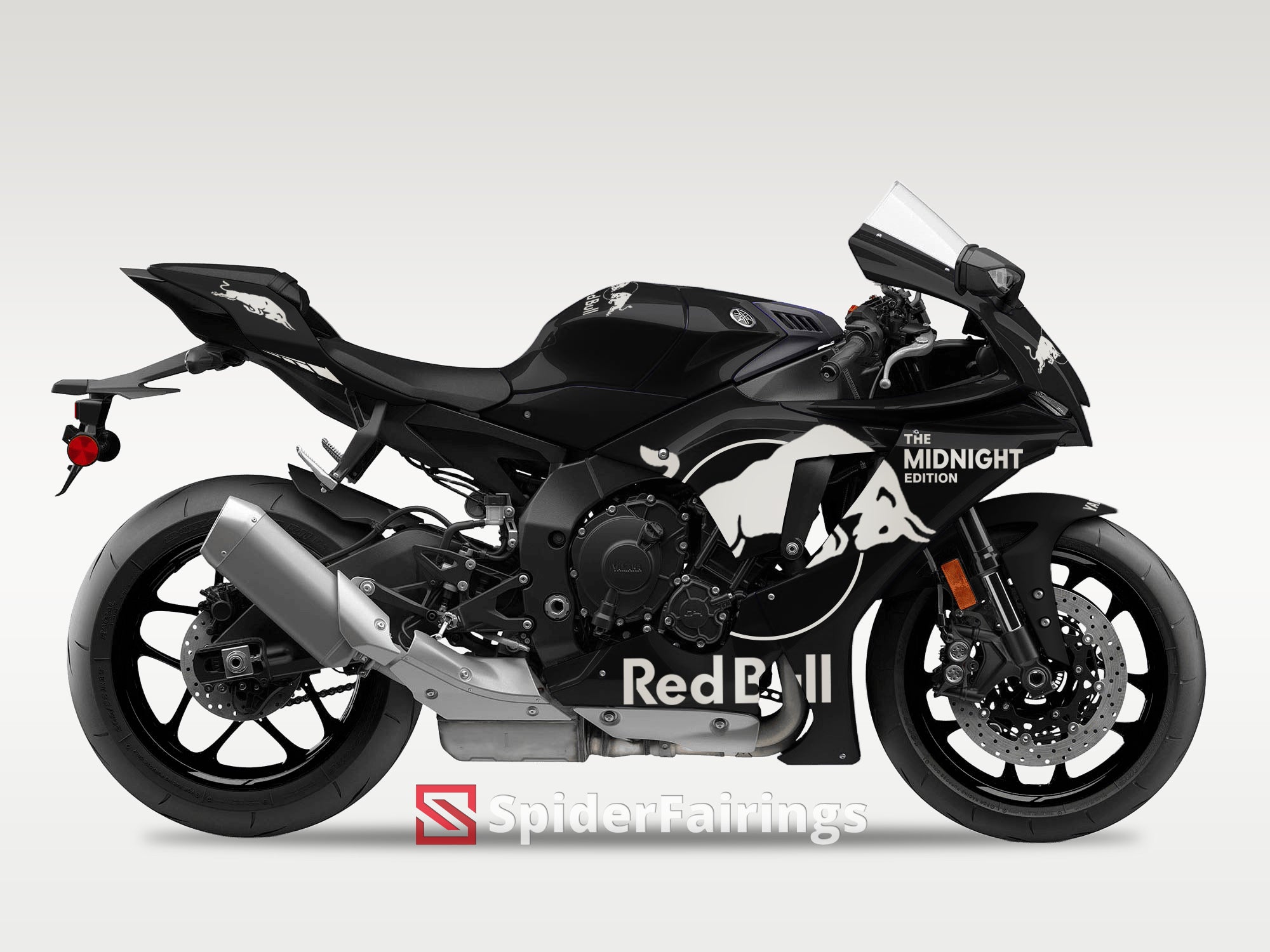 Gloss Black And Silver-Red Bull Yamaha YZF R1 2024(The Midnight Editio ...